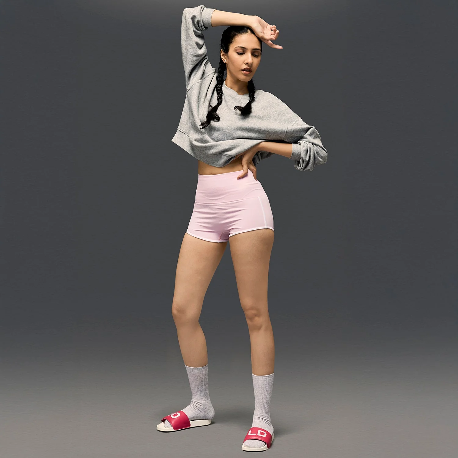 Limtiless snatched ruched back booty shorts - PINK