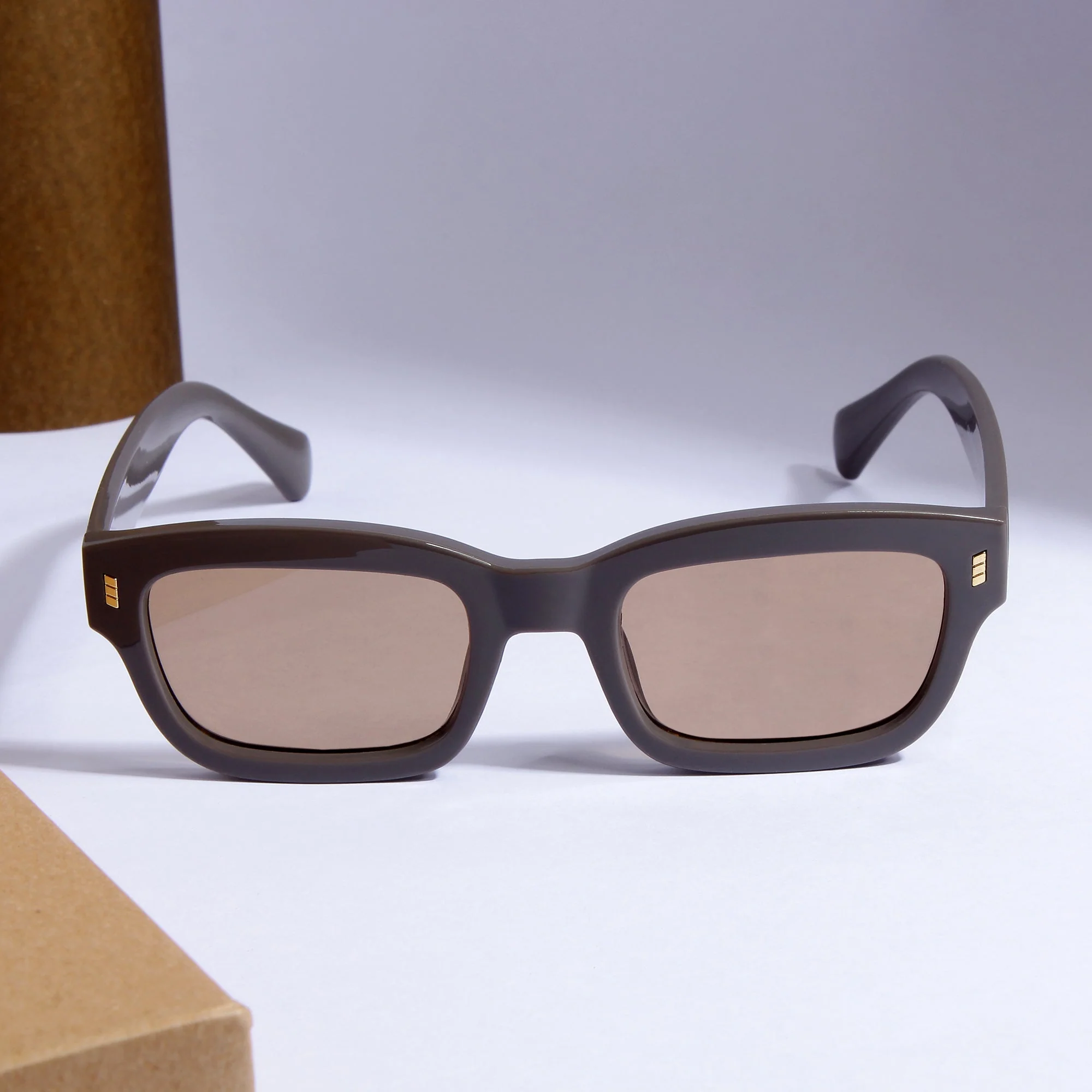 Lizard Brown Rectangle Sunglasses - Image 3