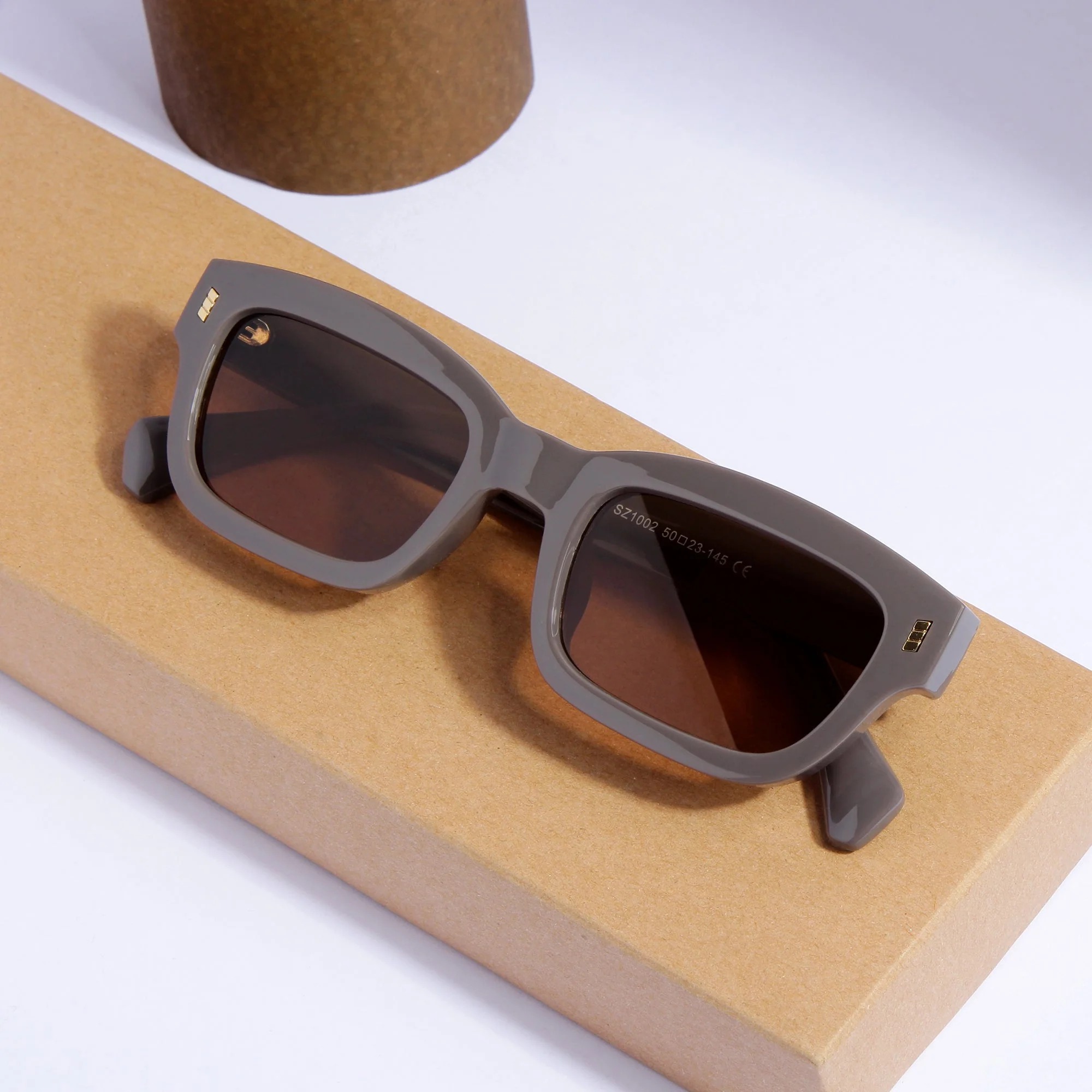 Lizard Brown Rectangle Sunglasses - Image 4