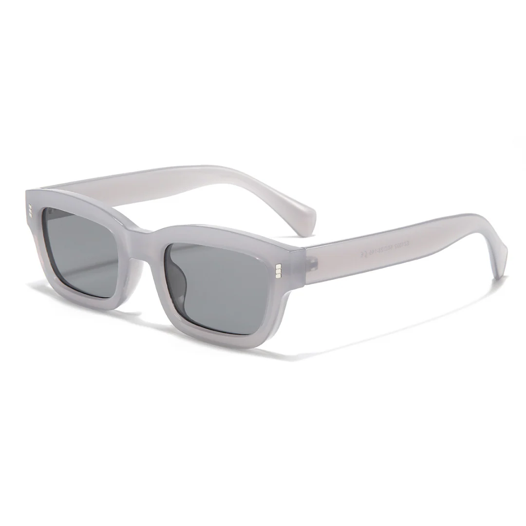 Lizard Grey Black Rectangle Sunglasses - Image 5
