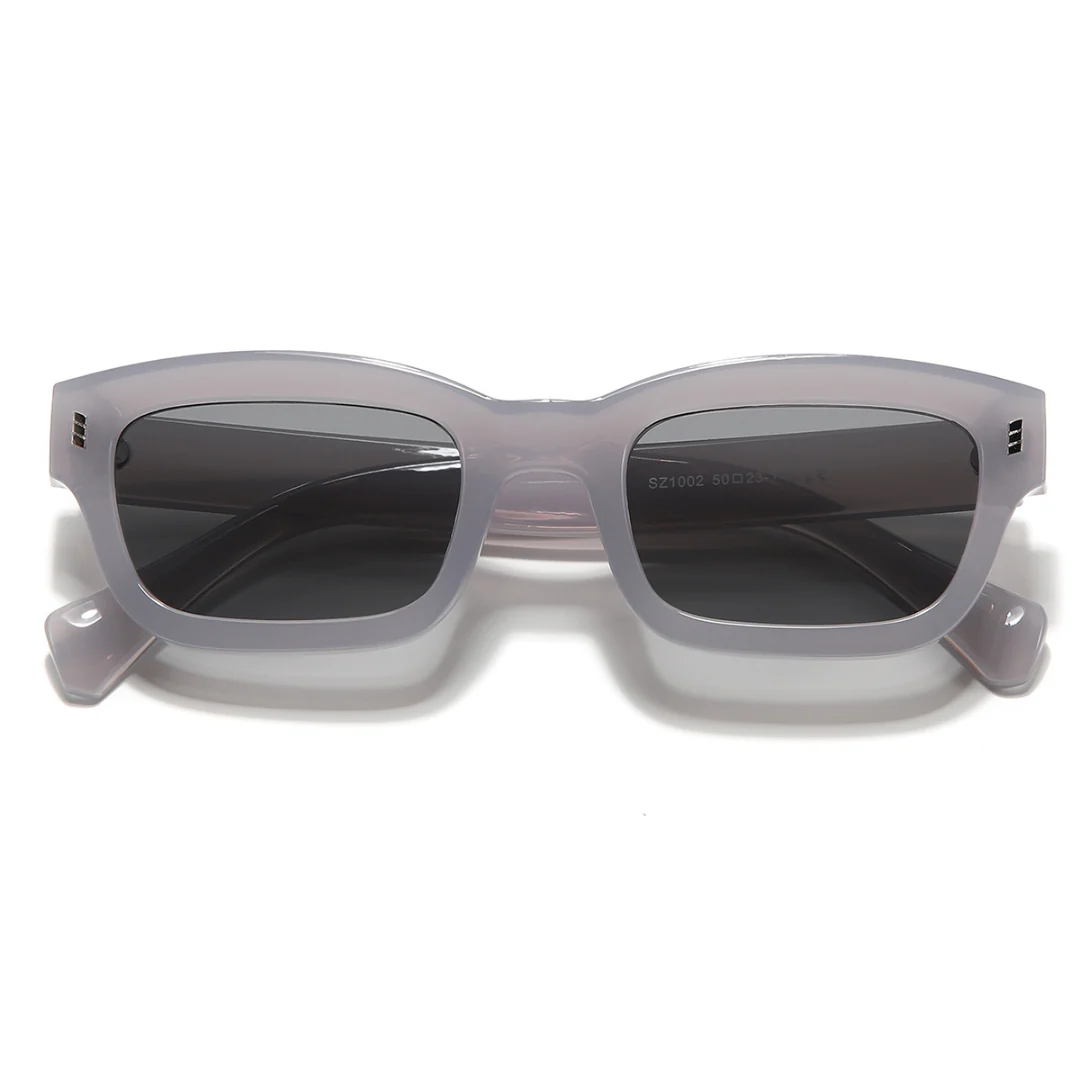 Lizard Grey Black Rectangle Sunglasses - Image 7