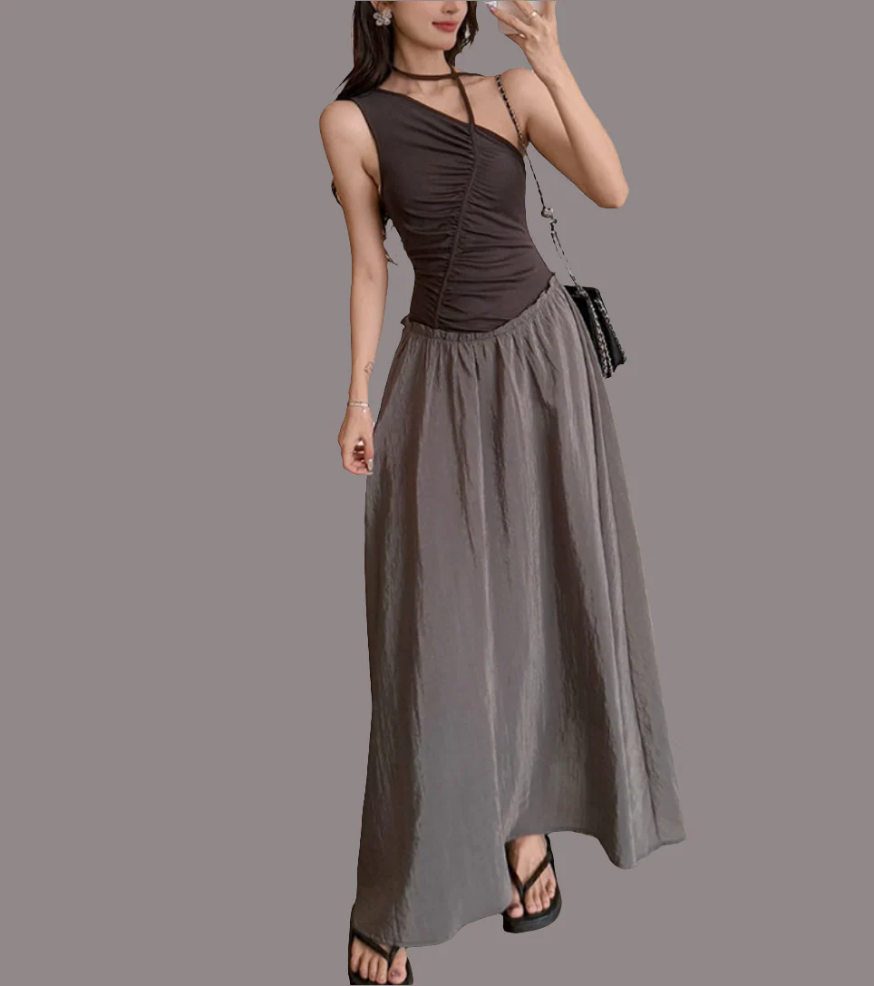 Logan One Shoulder Dress-SL - Image 3