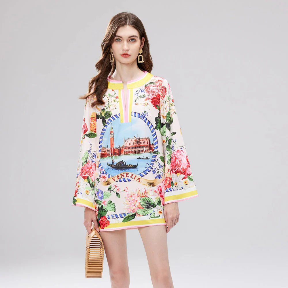 Lola Printed Retro Style Dress - Image 2