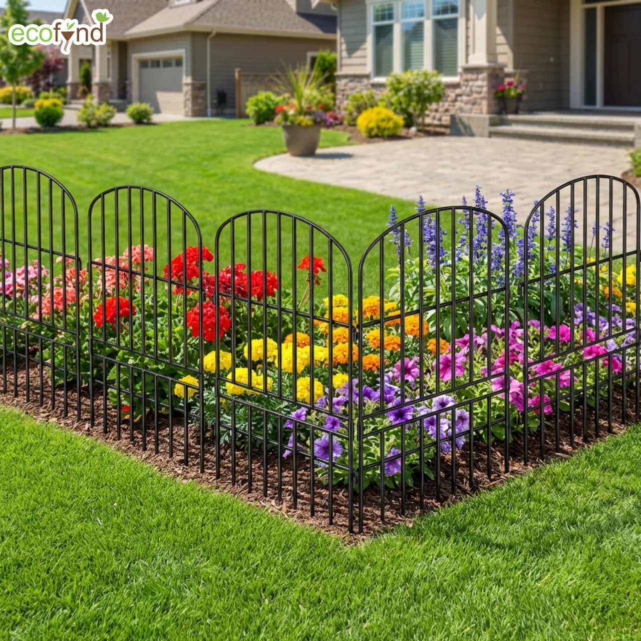 Long Grill Garden Fence – Black Iron Arc Panels (Set of 5/10) - Image 8