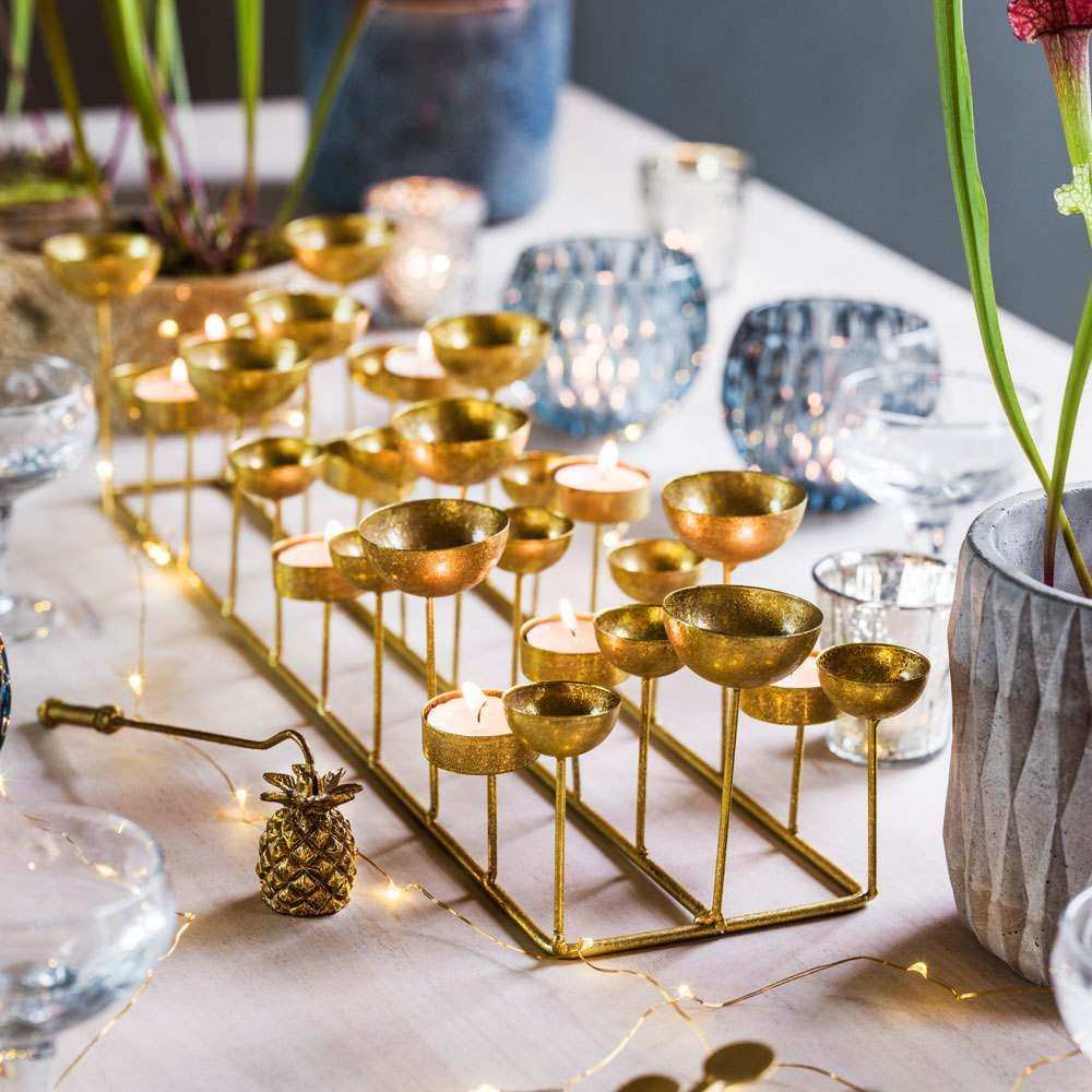 Long Rectangular Multi-Tealight Candle Holder - Image 2