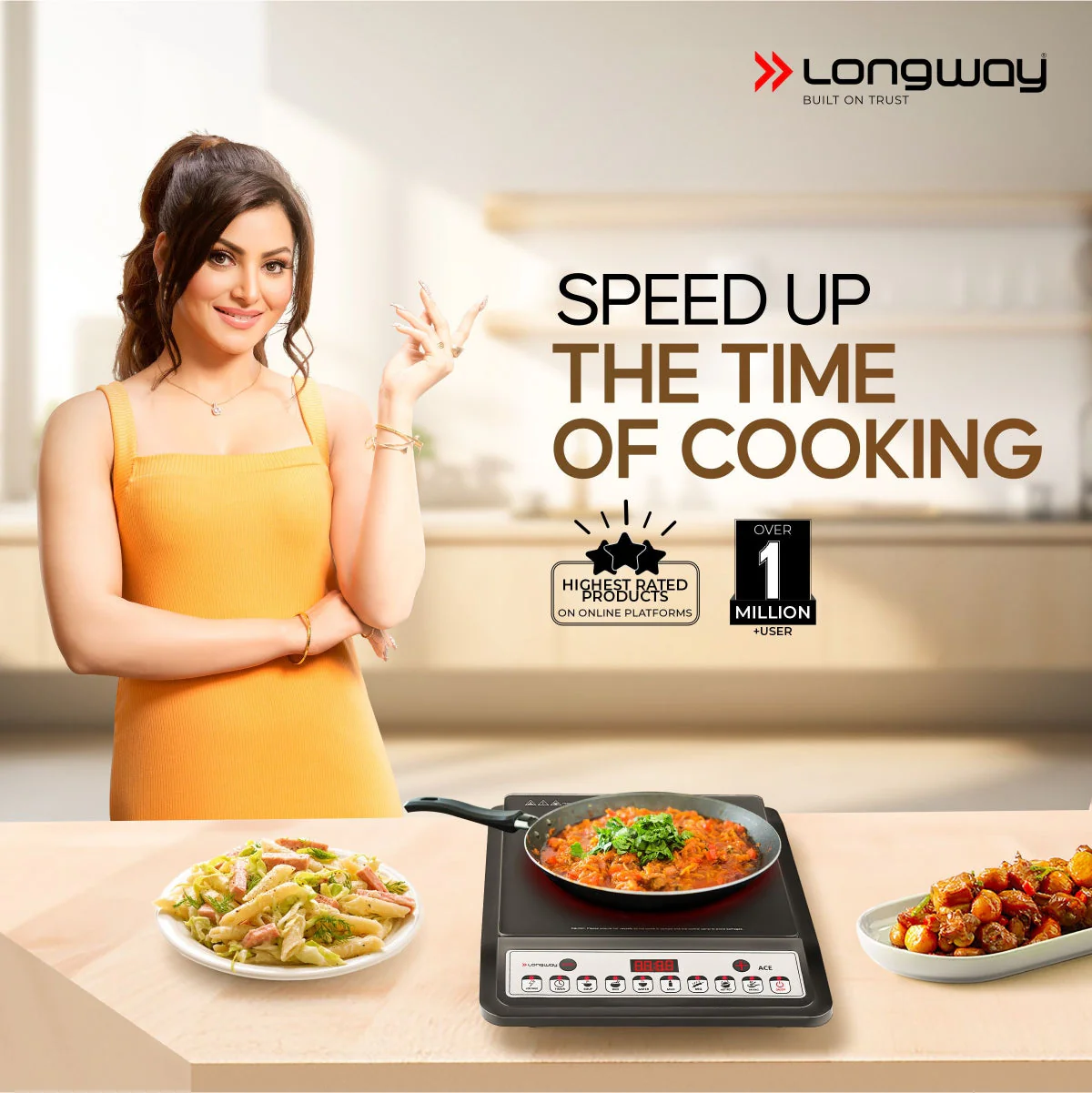 Longway Ace IC 2000 W Induction Cooktop (Black, Push Button) - Image 2