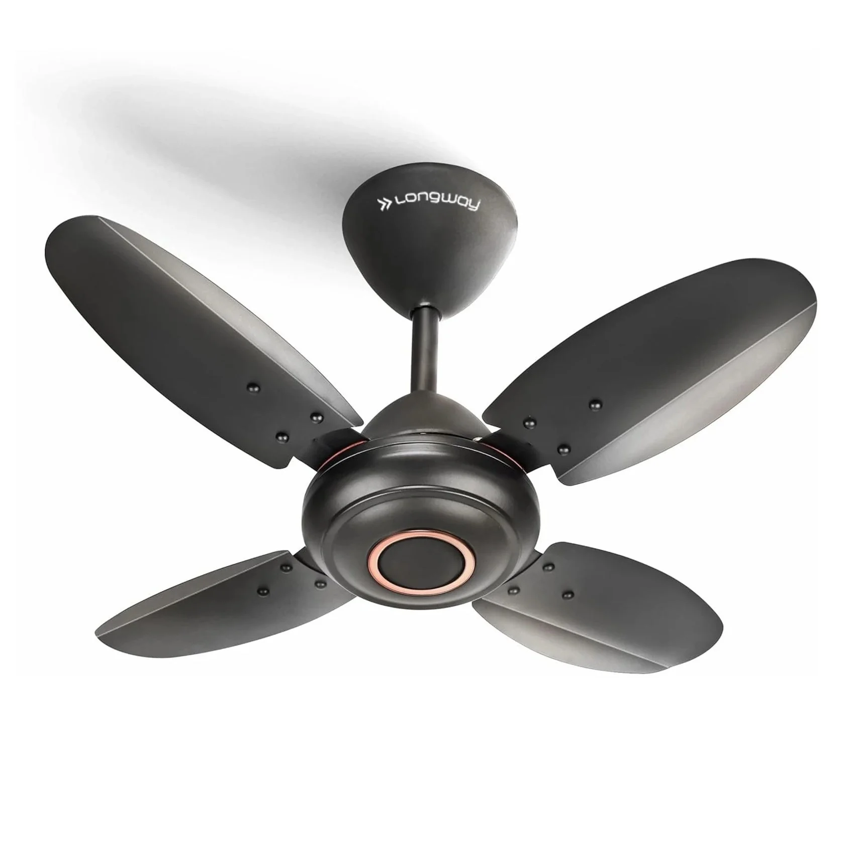Longway Aeris P1 600 mm/24 inch Ultra High Speed 4 Blade Anti-Dust Decorative Star Rated Ceiling Fan (Smoked Brown, Pack of 1)