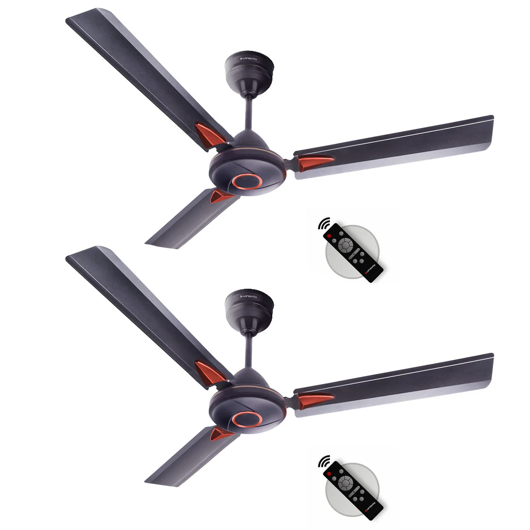 Longway Aero 1200 mm BLDC Ceiling Fan with Remote Control | BEE 5 Star Rated Energy Efficient | Ultra High Speed 3 Blade Anti-Dust Decorative Ceiling Fan (Smoked Brown) - Image 2