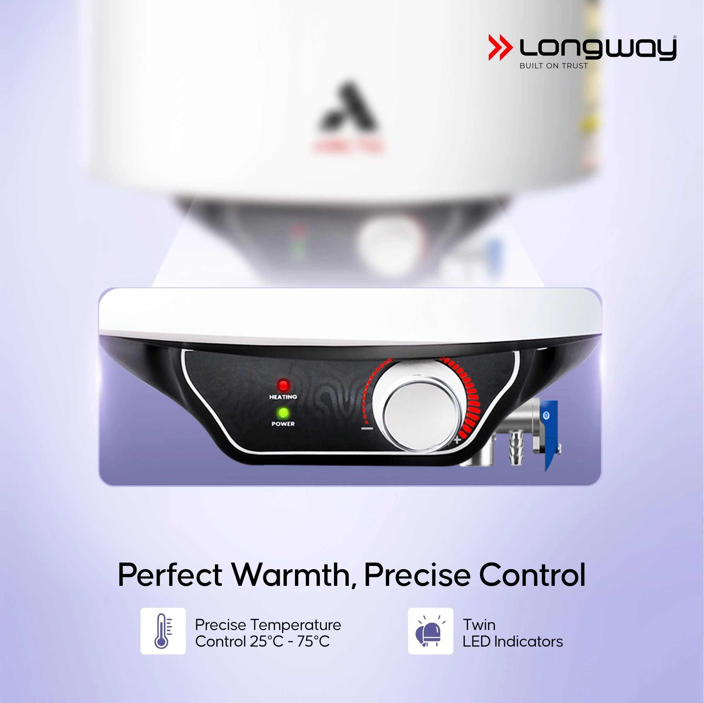 Longway Arctic 15 Ltr 5 Star Rated Storage Water Heater for Home with Advanced Multi-Layered Safety System & Anti-Rust Coating | Glassline Coated Tank | Suitable for Hard Water & High-Rise Building | 5 Years Warranty On Tank (White) - Image 5