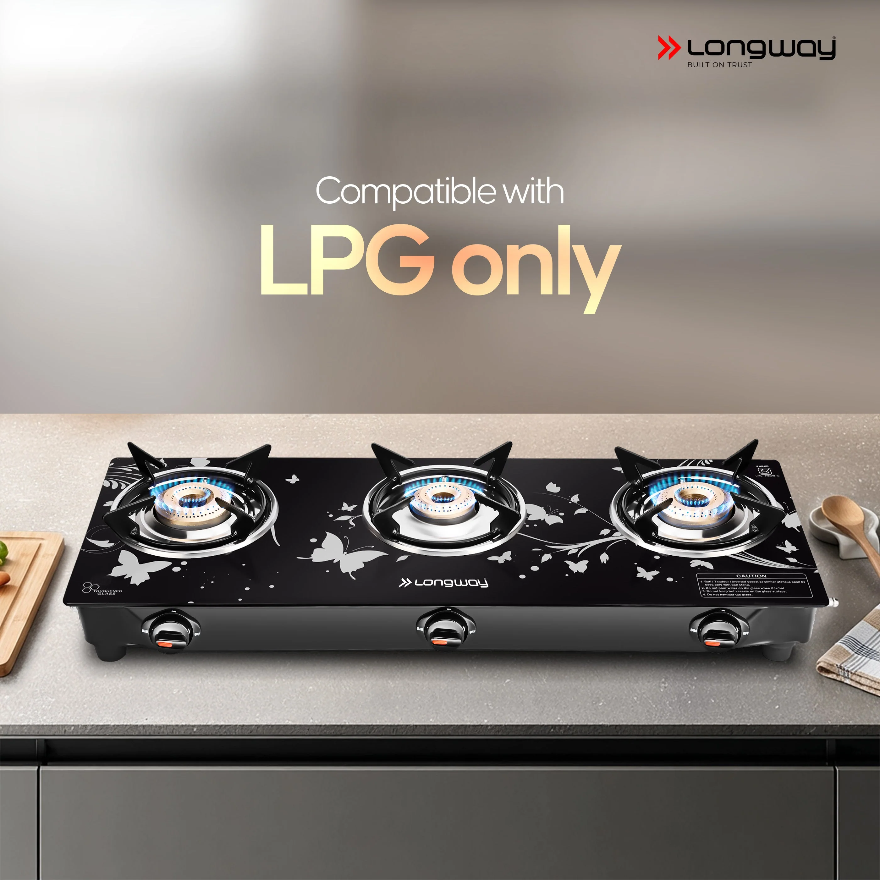 Longway Astra Glass Top, Auto Ignition Glass Gas Stove (Black, ISI Certified, 2 Years Warranty) - Image 13