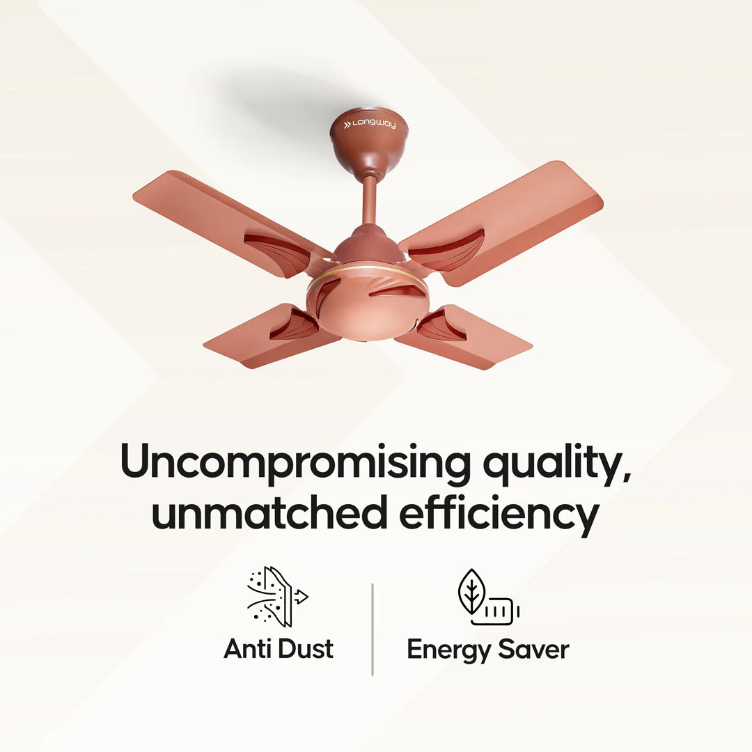 Longway Creta P1 600 mm/24 inch Ultra High Speed 4 Blade Anti-Dust Decorative Star Rated Remote Controlled Ceiling Fan (Pack of 1) - Image 15