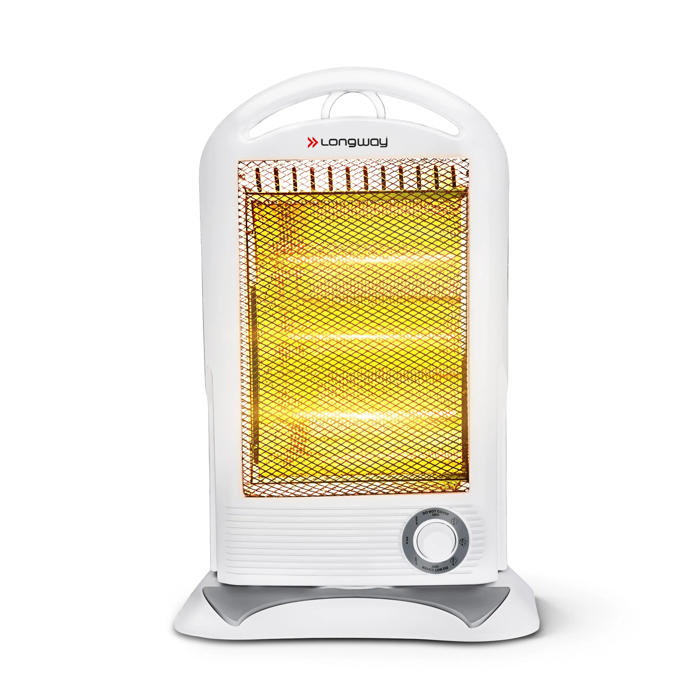 Longway Flare 3 Rod 1200 Watt Halogen Room Heater | 3 Heat Setting | Shock Proof Body with ISI Approved (Gray, Pack of 1)