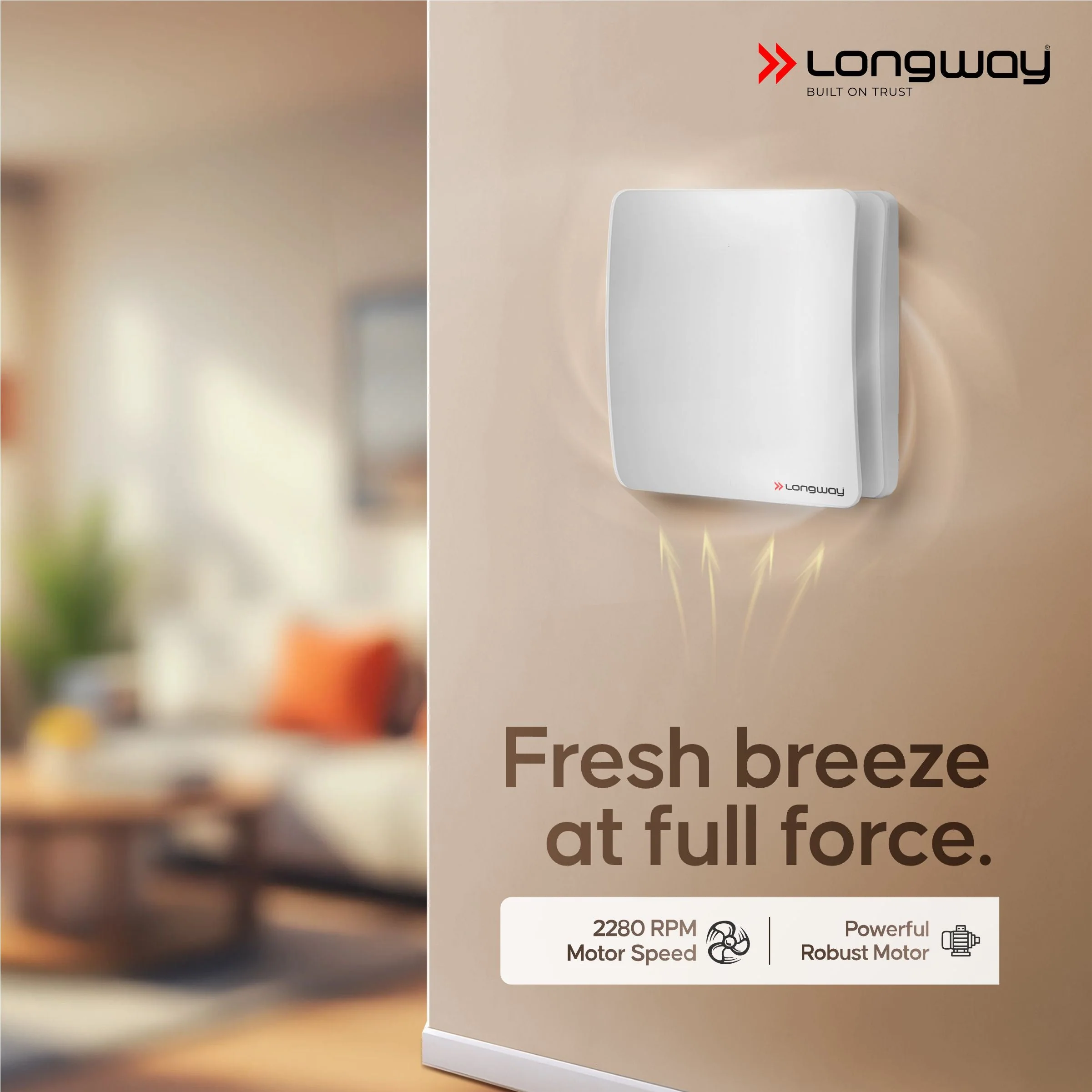 Longway FreshX 6 Inch 150 mm Energy Efficient Exhaust Fan | High Speed Powerful Motor | Noiseless Operation & Easy to Clean | Rust Proof |Suitable for Bathroom, Kitchen, Office | 2 Years Warranty (White) - Image 4
