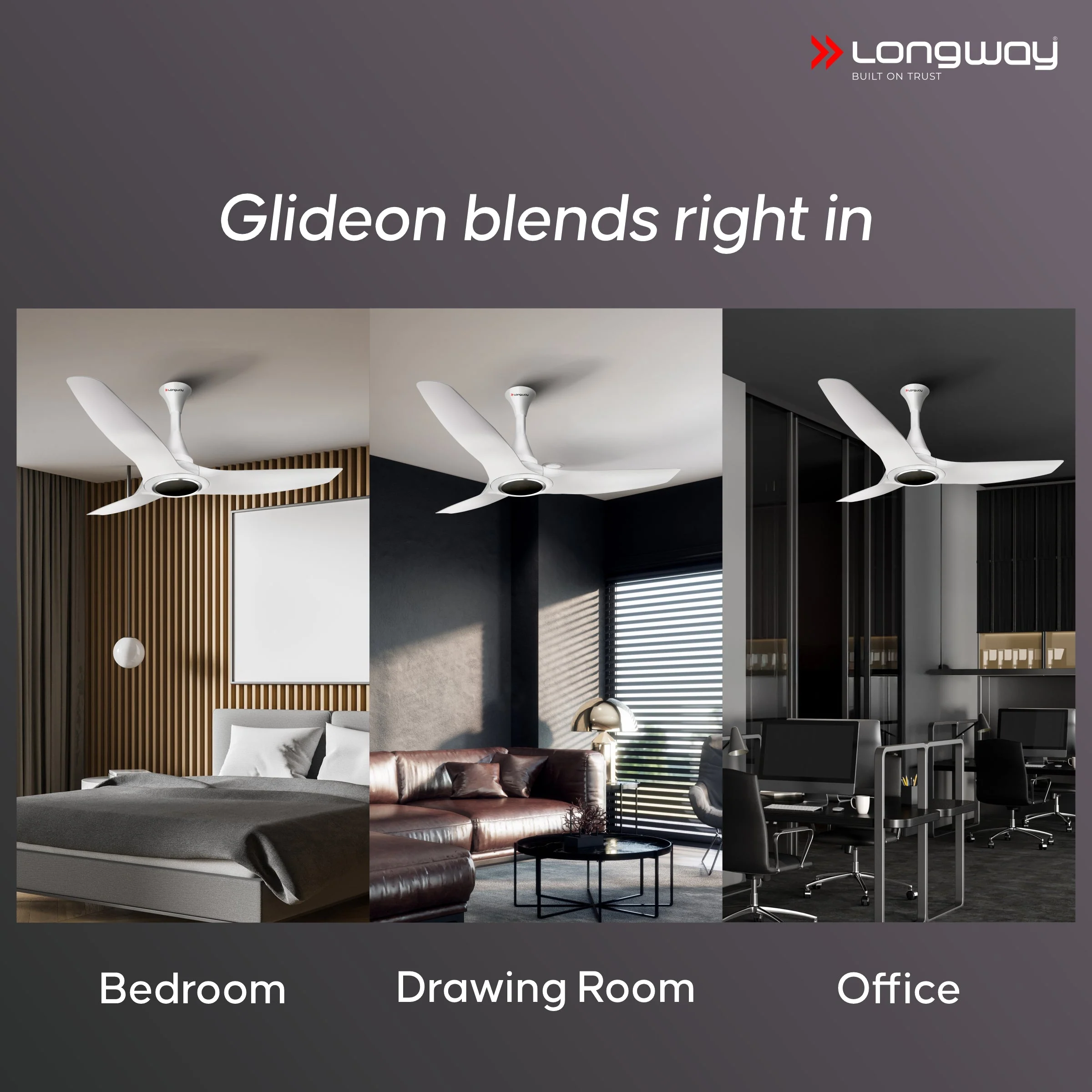 Longway Glideon 1200mm BLDC Ceiling Fan with Remote Control | Premium Look with Ultra Silent Performance | ABS Blade & Body | BEE 5 Star Rated | Anti-Dust Decorative Ceiling Fan | 5 Years Warranty (White, Pack of 1) - Image 9