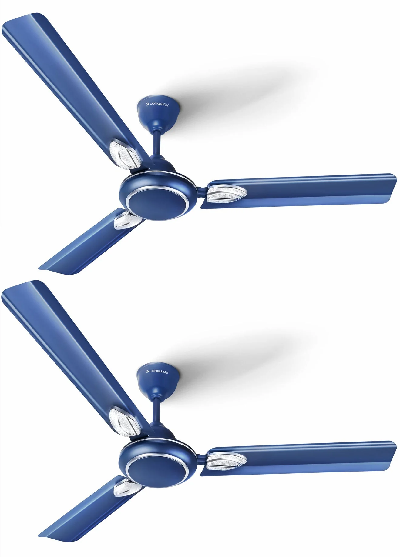 Longway Kiger P1 1200 mm/48 inch Ultra High Speed 3 Blade Anti-Dust Decorative Star Rated Ceiling Fan (Silver Blue) - Image 9
