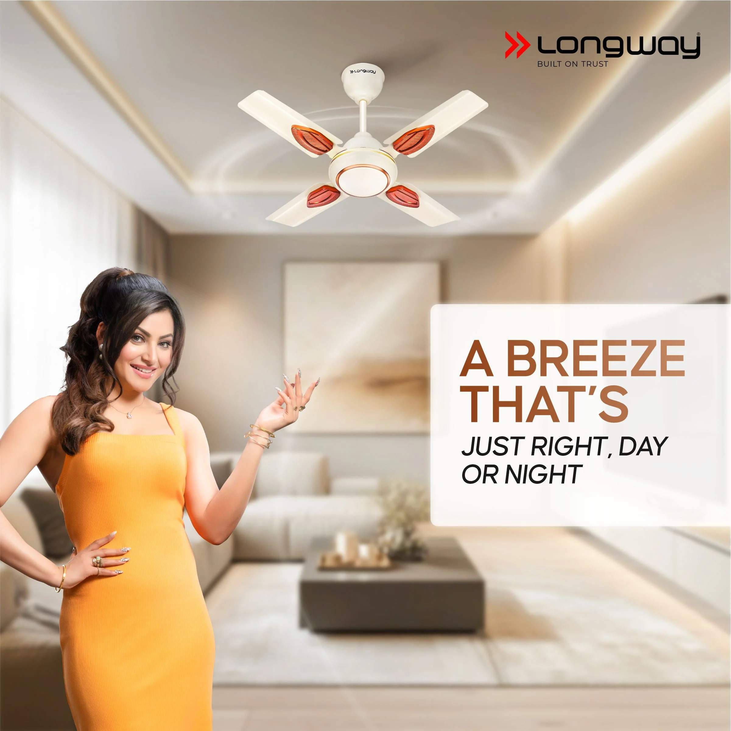 Longway Kiger P1 600 mm/24 inch Ultra High Speed 3 Blade Anti-Dust Decorative Star Rated Ceiling Fan (Ivory, Pack of 1) - Image 2
