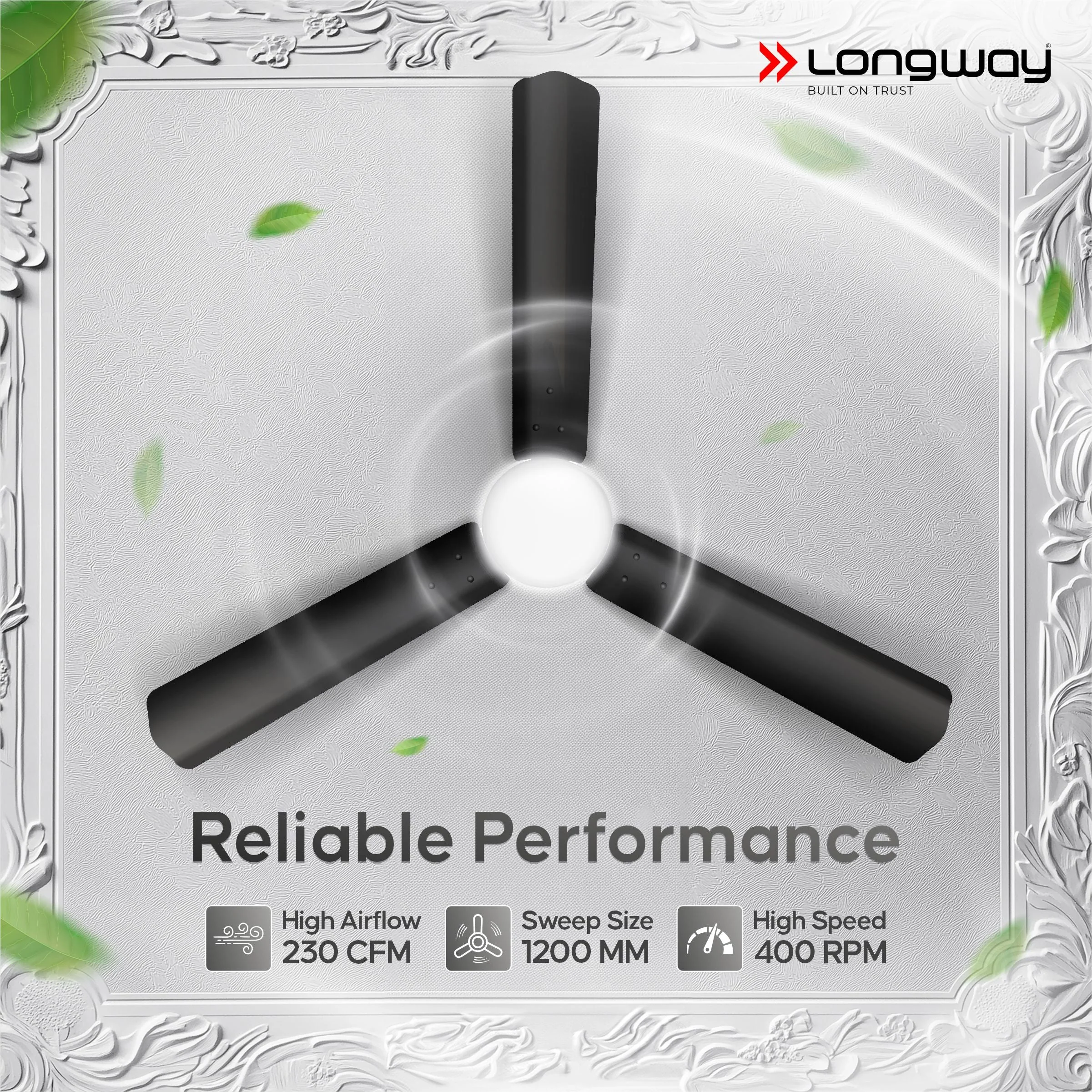 Longway Luminair 1200 mm BLDC Ceiling Fan with Remote Control | BEE 5 Star Rated Energy Efficient | Ultra High Speed 3 Blade Anti-Dust Decorative Ceiling Fan | 5 Years Warranty (Smoked Brown, Pack of 1) - Image 7