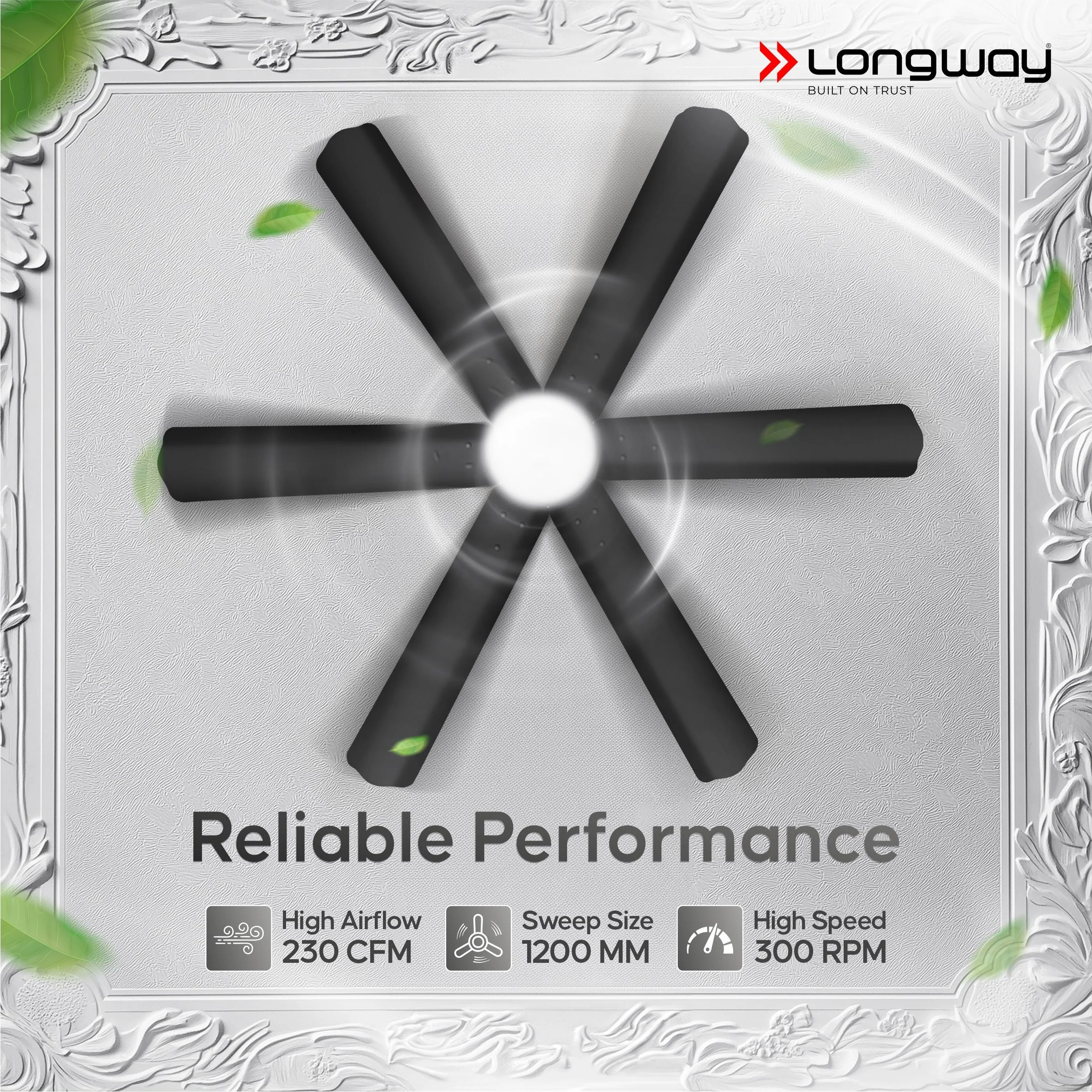 Longway Luminair 1200 mm BLDC Ceiling Fan with Remote Control & LED Light | BEE 5 Star Rated Energy Efficient | Ultra High Speed 6 Blade Anti-Dust Decorative Ceiling Fan | 5 Years Warranty (Smoked Brown, Pack of 1) - Image 7