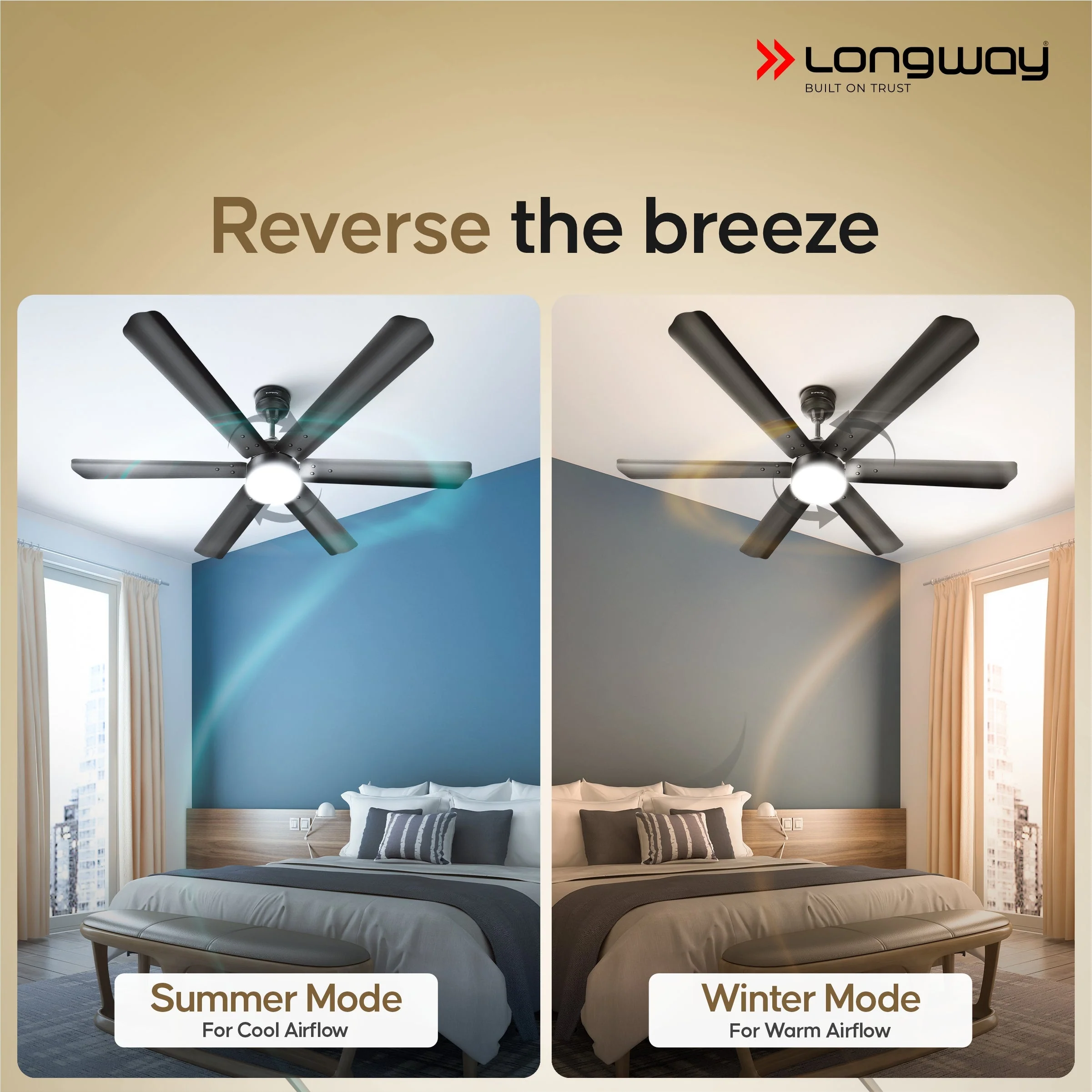 Longway Luminair 1200 mm BLDC Ceiling Fan with Remote Control & LED Light | BEE 5 Star Rated Energy Efficient | Ultra High Speed 6 Blade Anti-Dust Decorative Ceiling Fan | 5 Years Warranty (Smoked Brown, Pack of 1) - Image 9