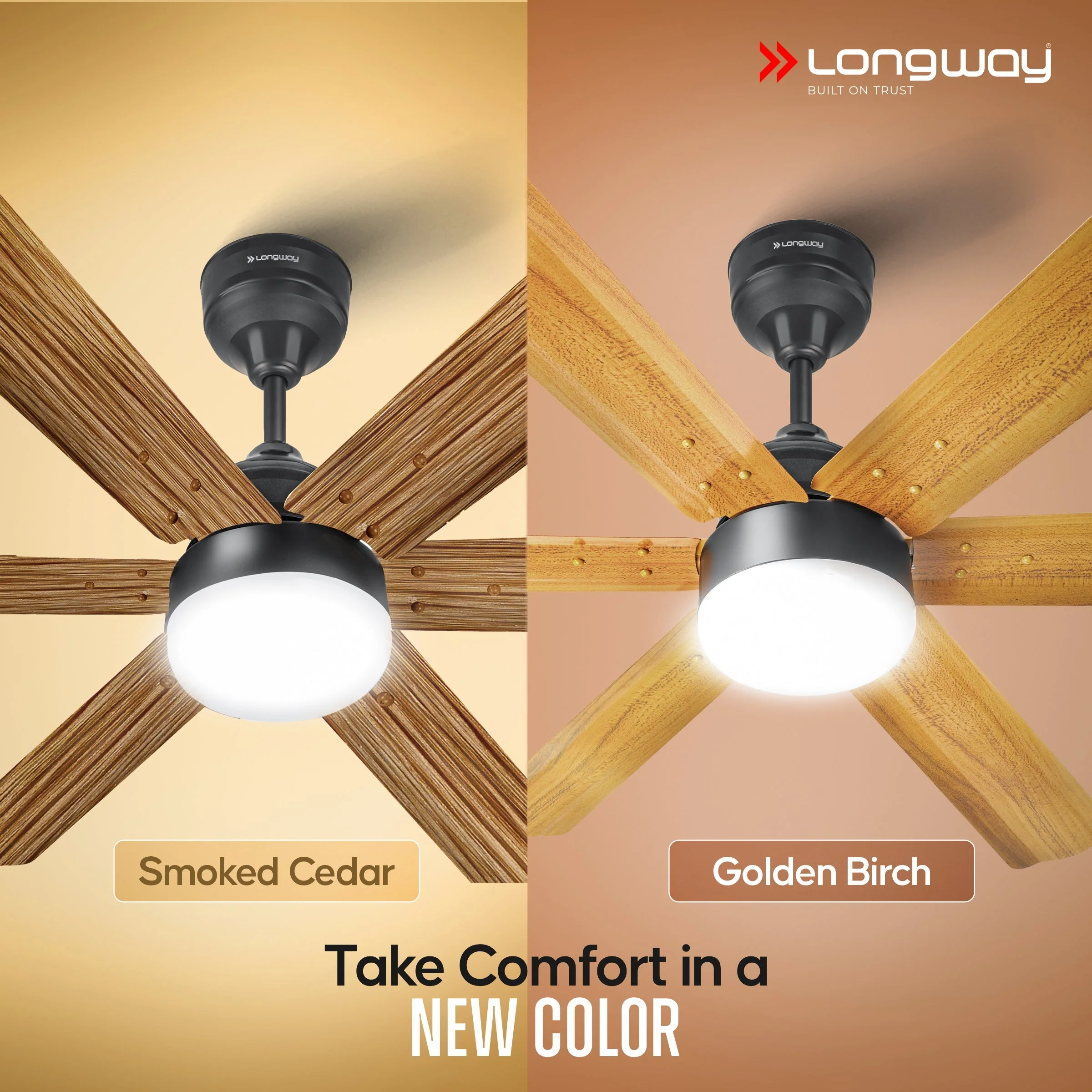 Longway Luminair Max 1200 mm BLDC Ceiling Fan with Remote Control & LED Light | BEE 5 Star Rated Energy Efficient | Ultra High Speed 6 Blade Anti-Dust Decorative Ceiling Fan | 5 Years Warranty (Smoked Cedar, Pack of 1) - Image 10