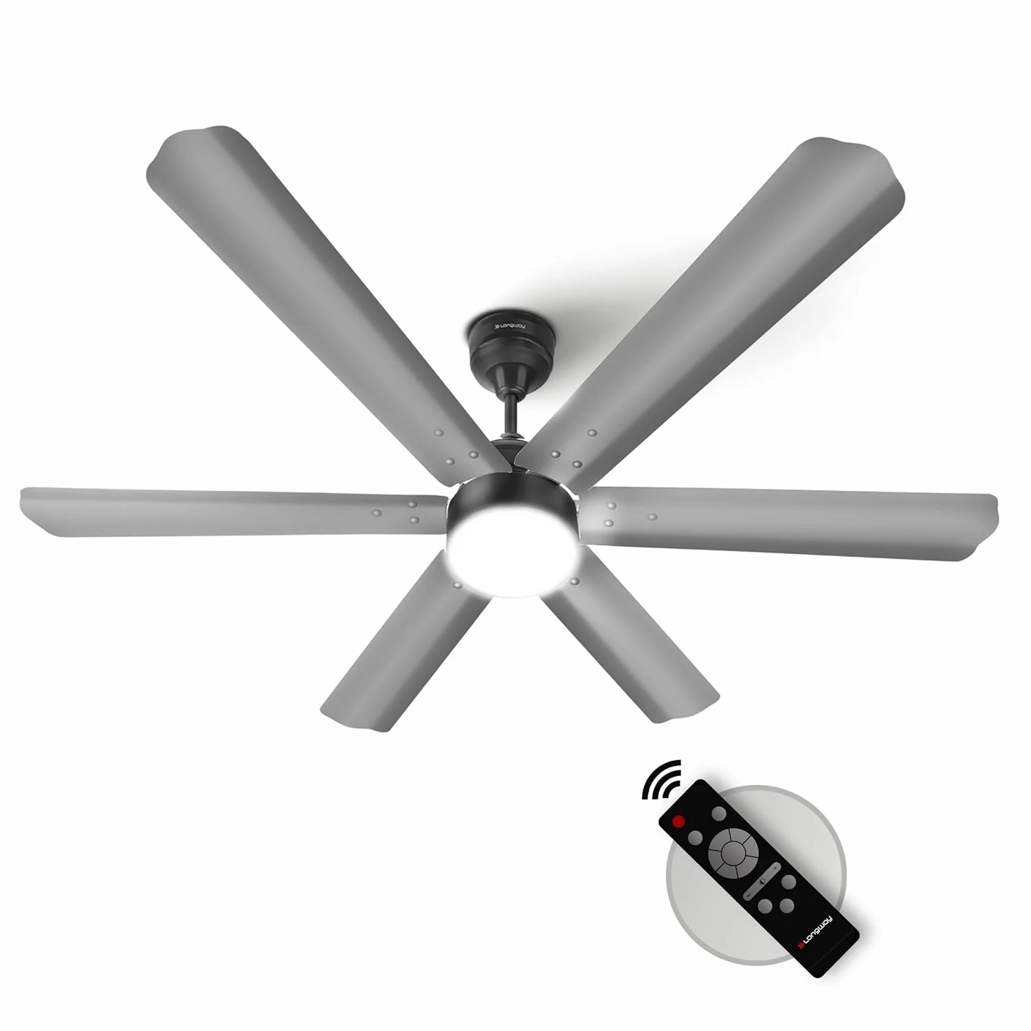 Longway Luxair 1200 mm BLDC Ceiling Fan with Remote Control & LED Light | BEE 5 Star Rated Energy Efficient | Ultra High Speed 6 Blade Anti-Dust Decorative Ceiling Fan | 5 Years Warranty (Smoked Cedar, Pack of 1) - Image 8