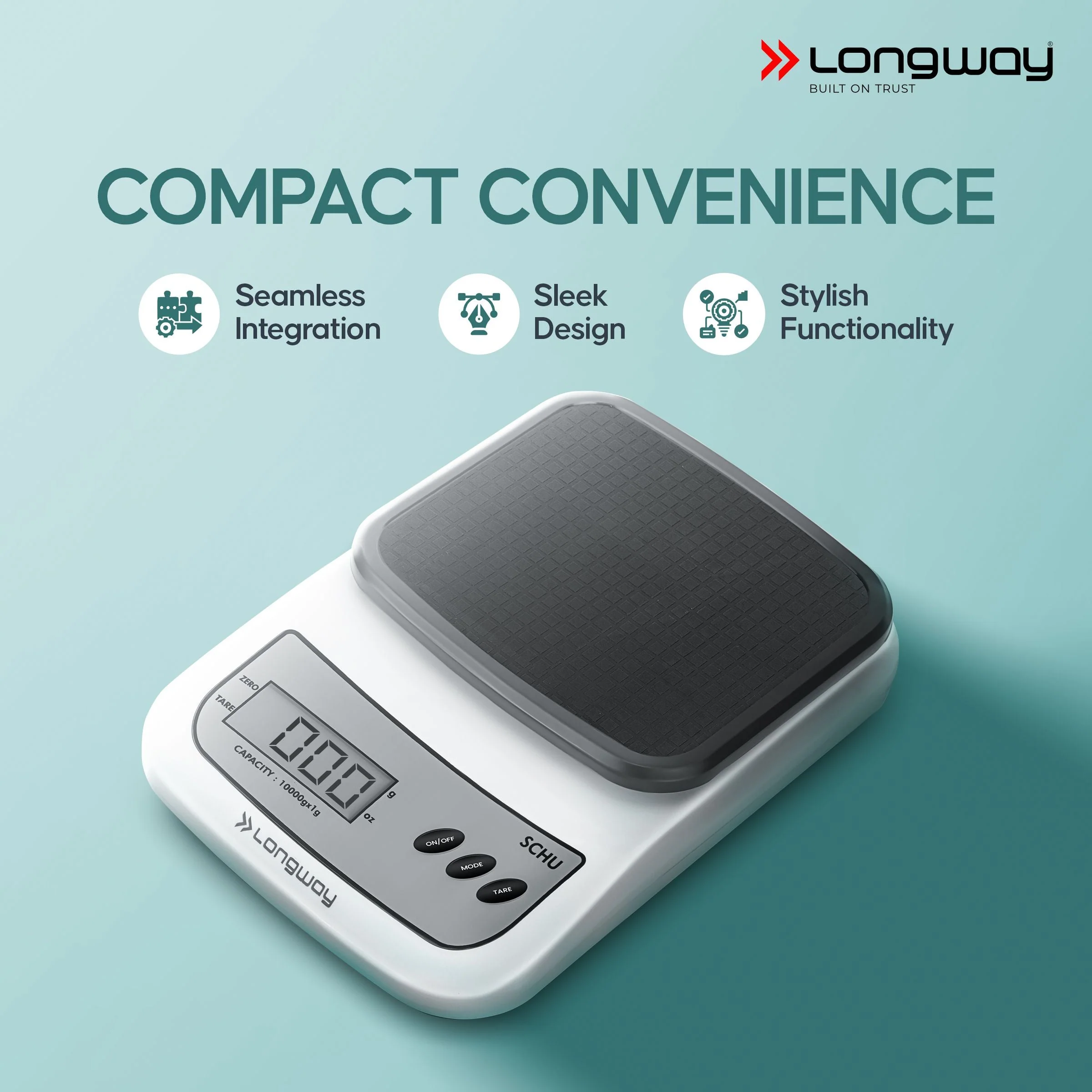 Longway LWKWS01 Multipurpose Portable Digital Kitchen Weighing Scale |Weight Machine With Back Light LCD Display |2 Years Warranty (10 kg, Gray) - Image 3