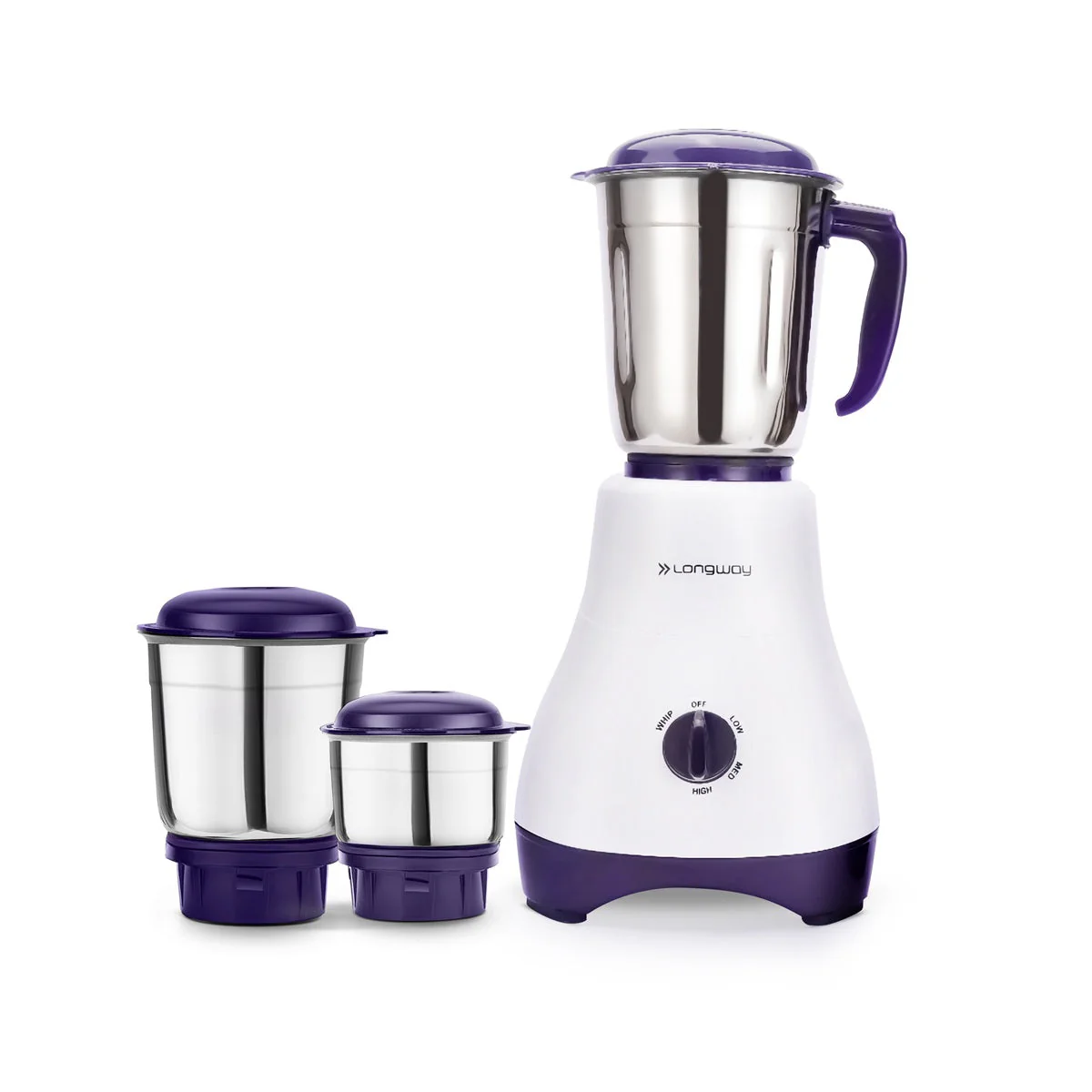 Longway Neo Plus Mixer Grinder | Up to 650 Watt Powerful Motor | 2 Jars for Grinding, Mixing, Juicing | 2 Years Warranty (Purple, 2 Jars) - Image 2