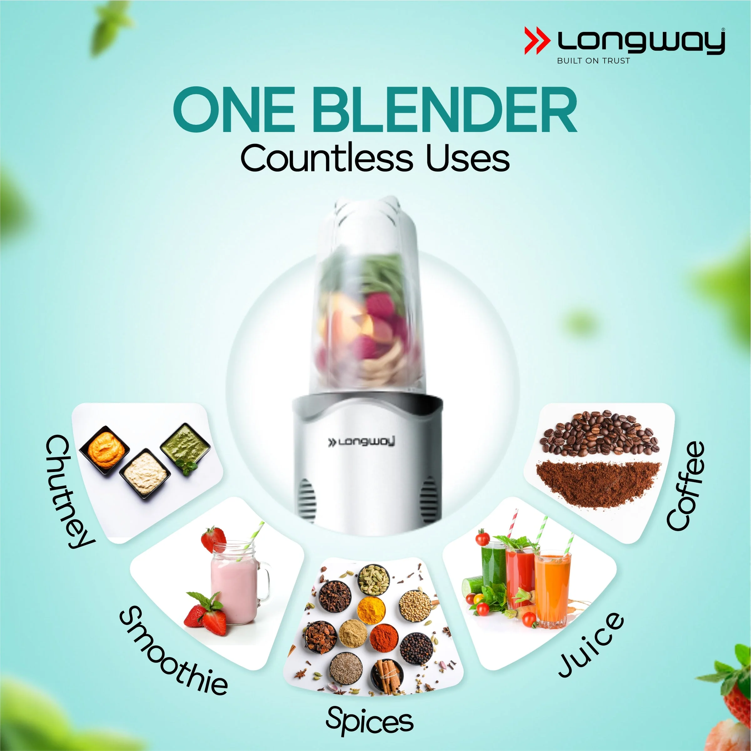 Longway Nutri Power 600 W Bullet Mixer Grinder & Smoothie Maker with Stainless Steel Blades & ABS Plastic Body | 22000 RPM | 3 Years Warranty (2 Jars, Silver) - Image 7