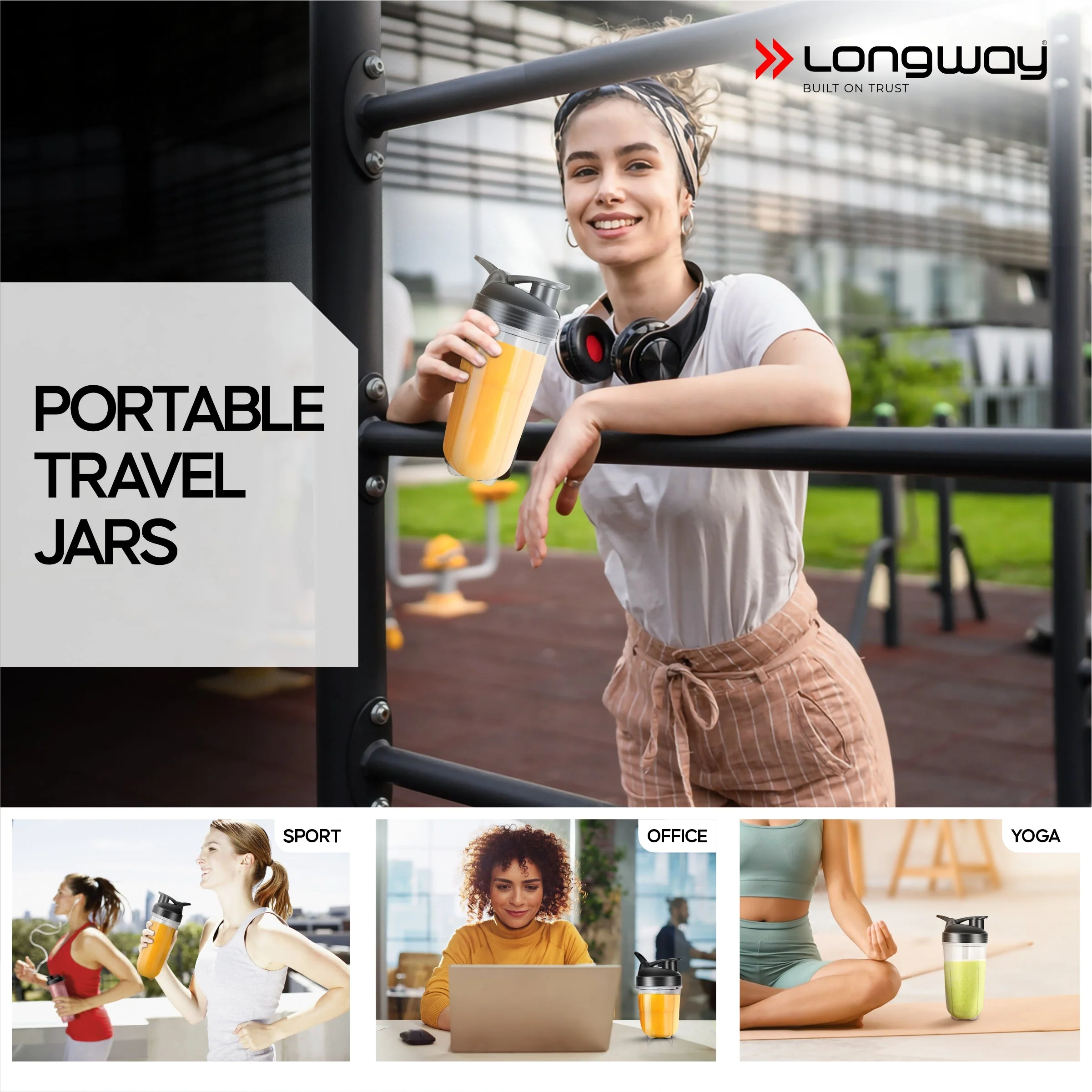 Longway Nutri Power 600 W Bullet Mixer Grinder & Smoothie Maker with Stainless Steel Blades & ABS Plastic Body | 22000 RPM | 3 Years Warranty (3 Jars, Silver) - Image 8