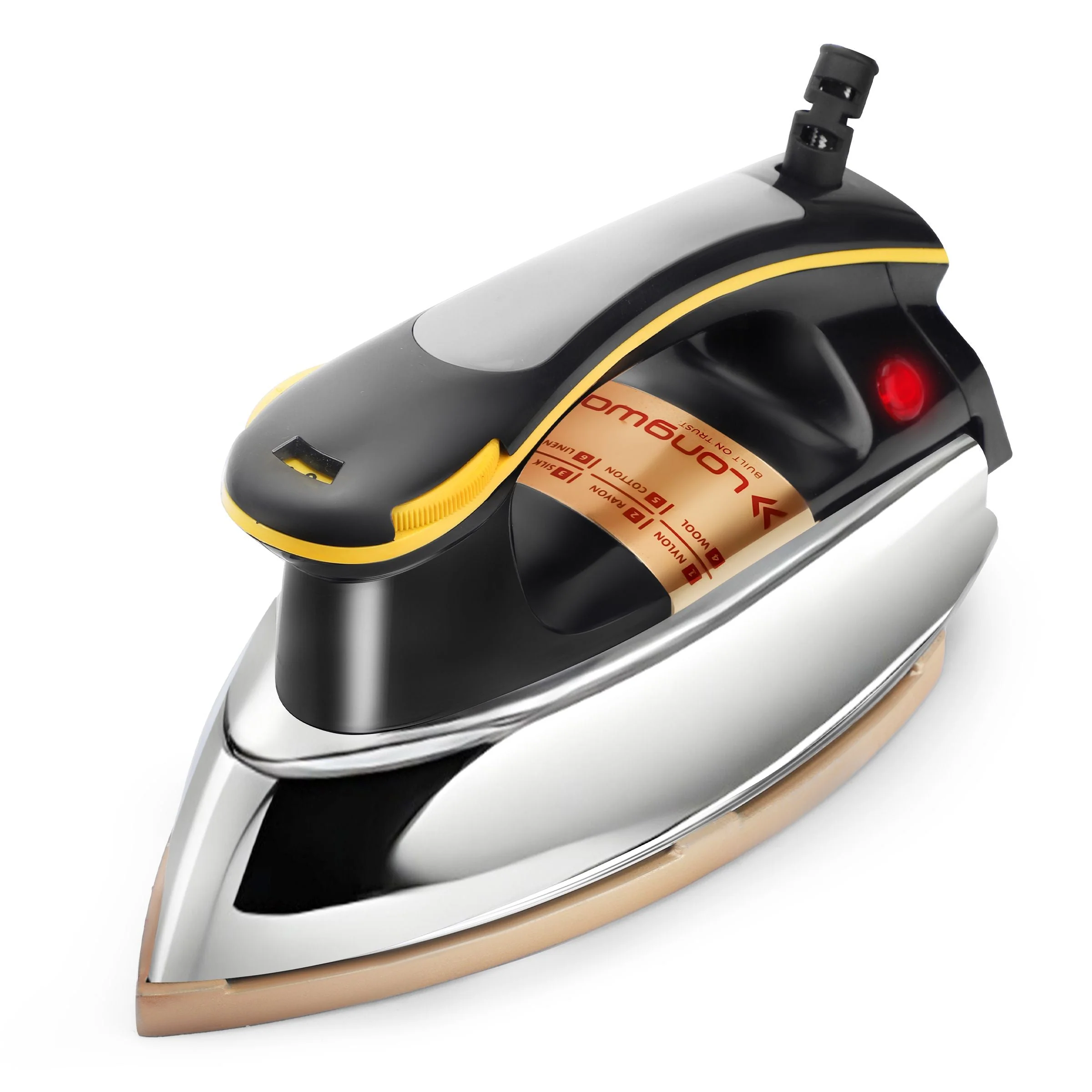 Longway Plancha Heavy Weight Non-Stick Teflon Coated Dry Iron, Electric Iron for Clothes | 2 Years Warranty| (1200 Watt)