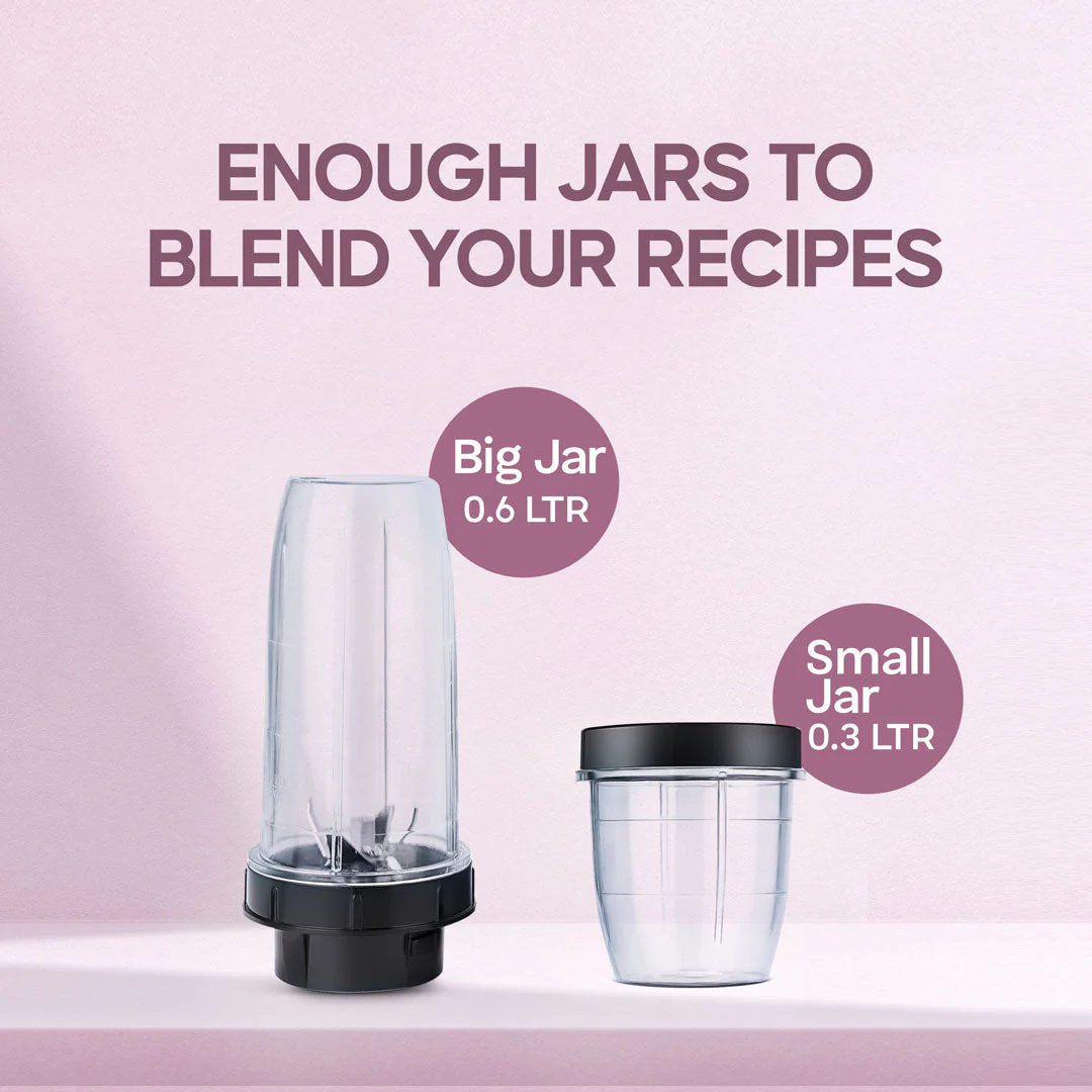 Longway Sage 500 Watt Juicer Mixer Grinder with 2 Jars for Grinding, Mixing, Juicing with Powerful Motor | 2 Years Warranty | (Gray & Black, 2 Jars) - Image 5