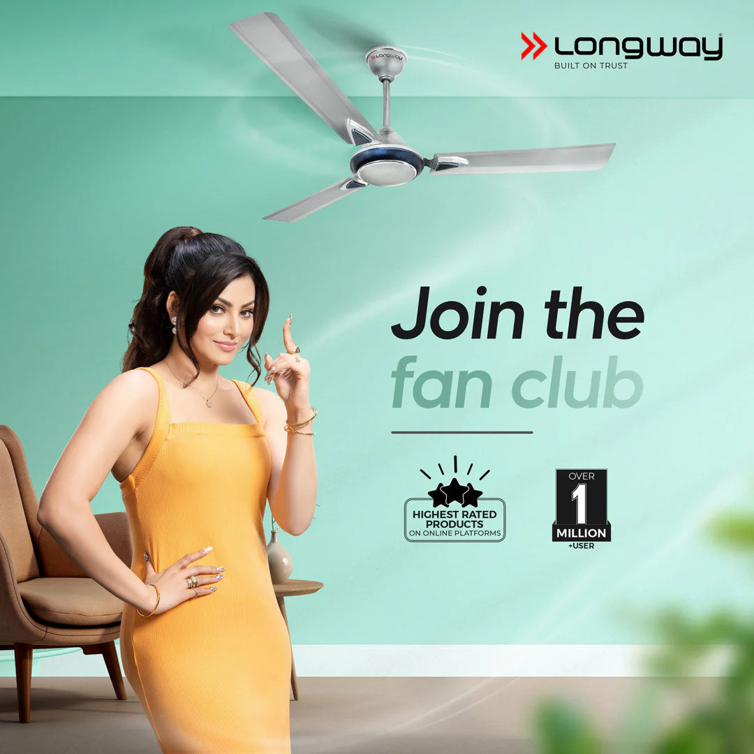 Longway Starlite-1 P1 1200 mm/48 inch Ultra High Speed 3 Blade Anti-Dust Decorative Star Rated Ceiling Fan (Pack of 1) - Image 2