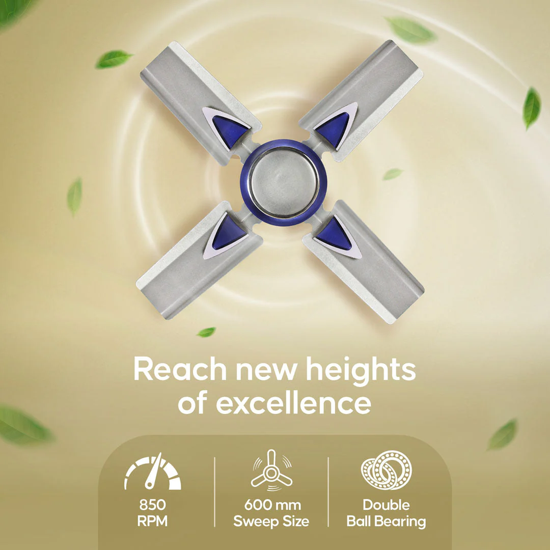 Longway Starlite-1 P1 600 mm/24 inch Ultra High Speed 4 Blade Anti-Dust Decorative Star Rated Ceiling Fan (Pack of 1) - Image 11