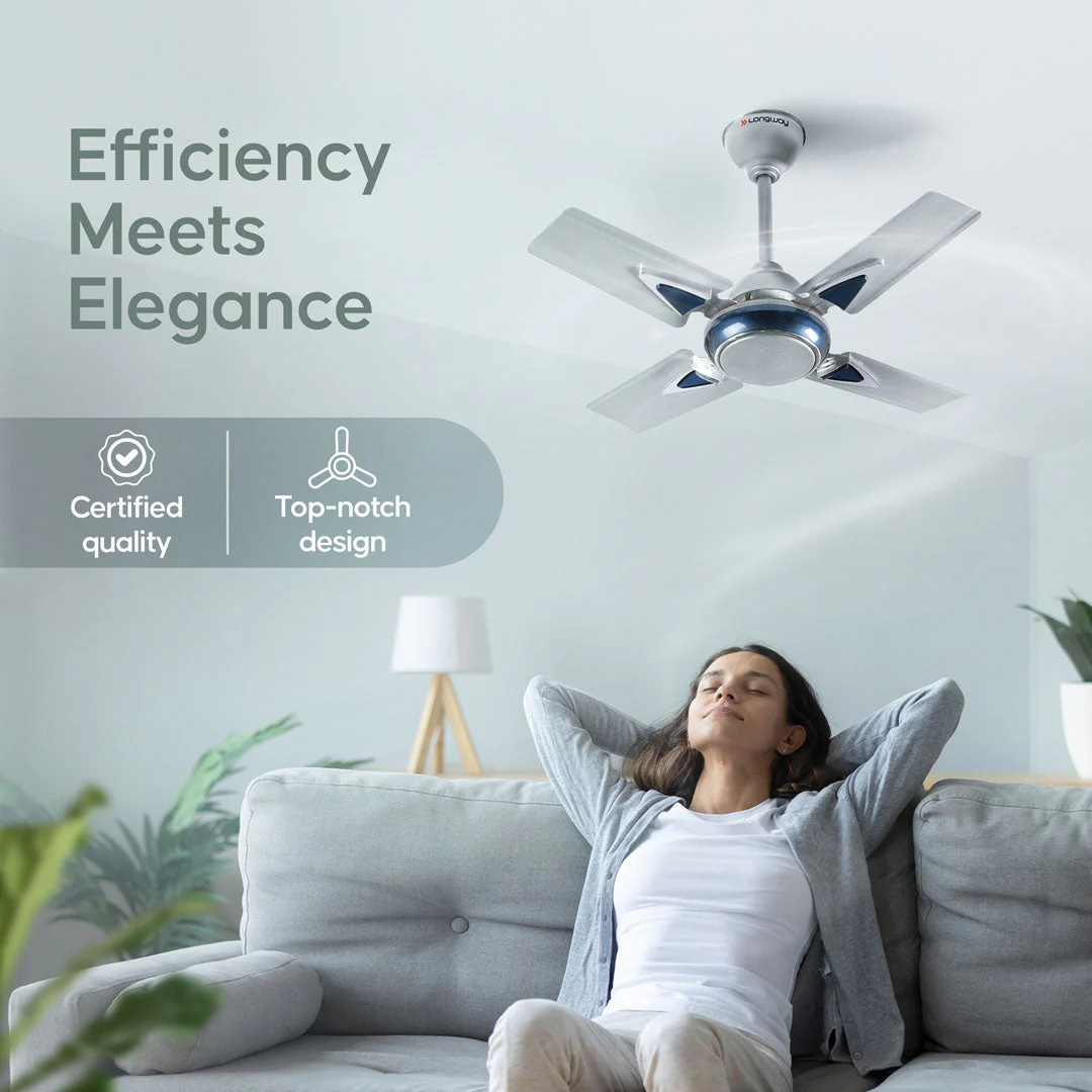 Longway Starlite-1 P1 600 mm/24 inch Ultra High Speed 4 Blade Anti-Dust Decorative Star Rated Ceiling Fan (Pack of 1) - Image 13