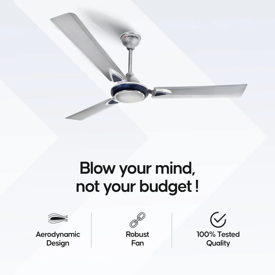 Longway Starlite-1 P2 1200 mm/48 inch Ultra High Speed 3 Blade Anti-Dust Decorative Star Rated Ceiling Fan (Pack of 2) - Image 15