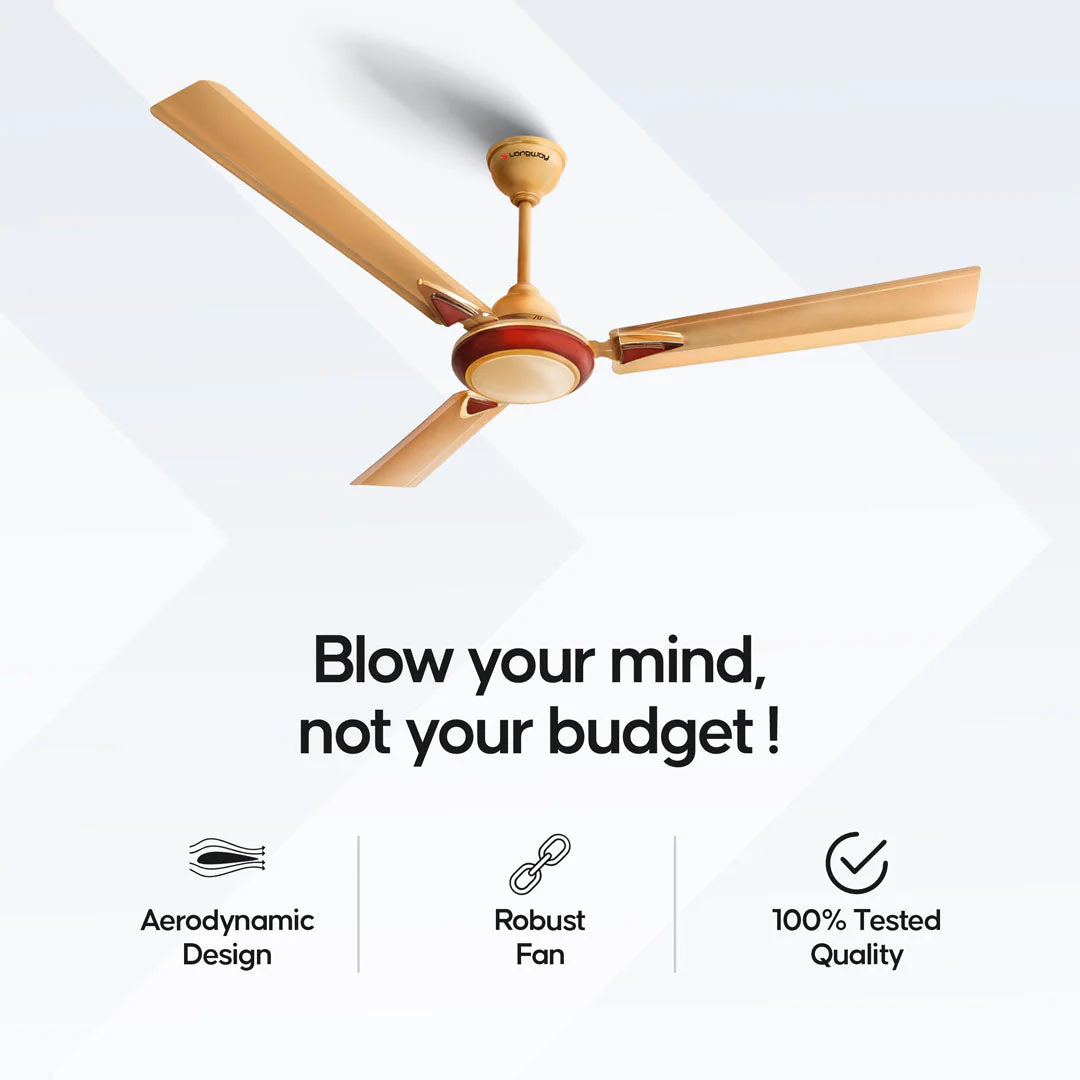 Longway Starlite-1 P2 1200 mm/48 inch Ultra High Speed 3 Blade Anti-Dust Decorative Star Rated Ceiling Fan (Pack of 2) - Image 6