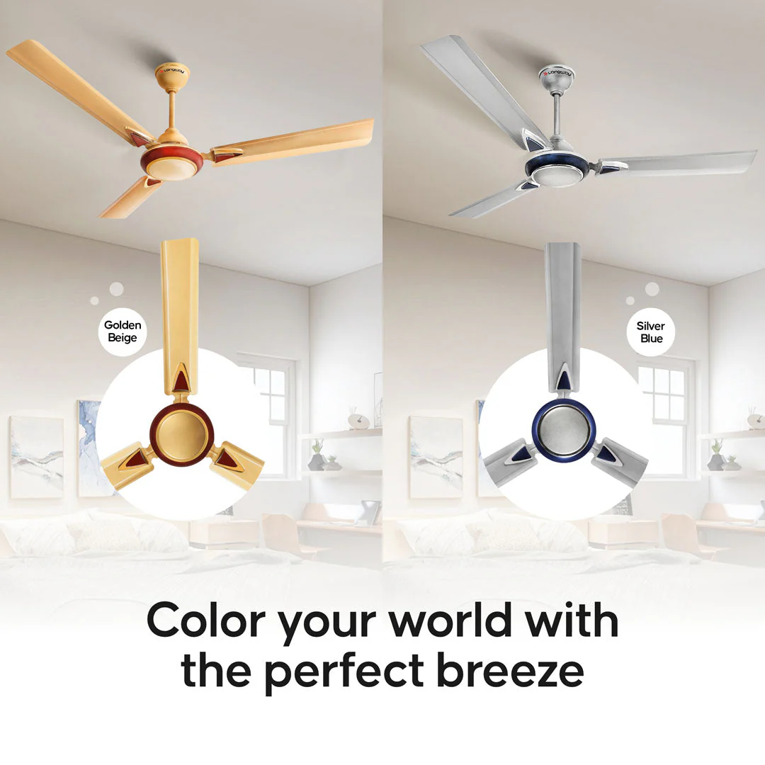 Longway Starlite-1 P2 1200 mm/48 inch Ultra High Speed 3 Blade Anti-Dust Decorative Star Rated Ceiling Fan (Pack of 2) - Image 7