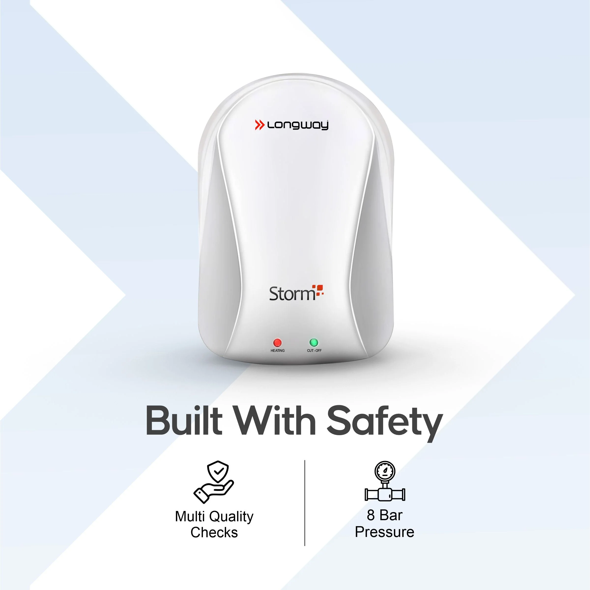 Longway Storm 3 ltr Automatic Instant Water Heater with Multiple Safety System & Rust-Proof ABS Body (Off-White, 3 Ltr) - Image 6