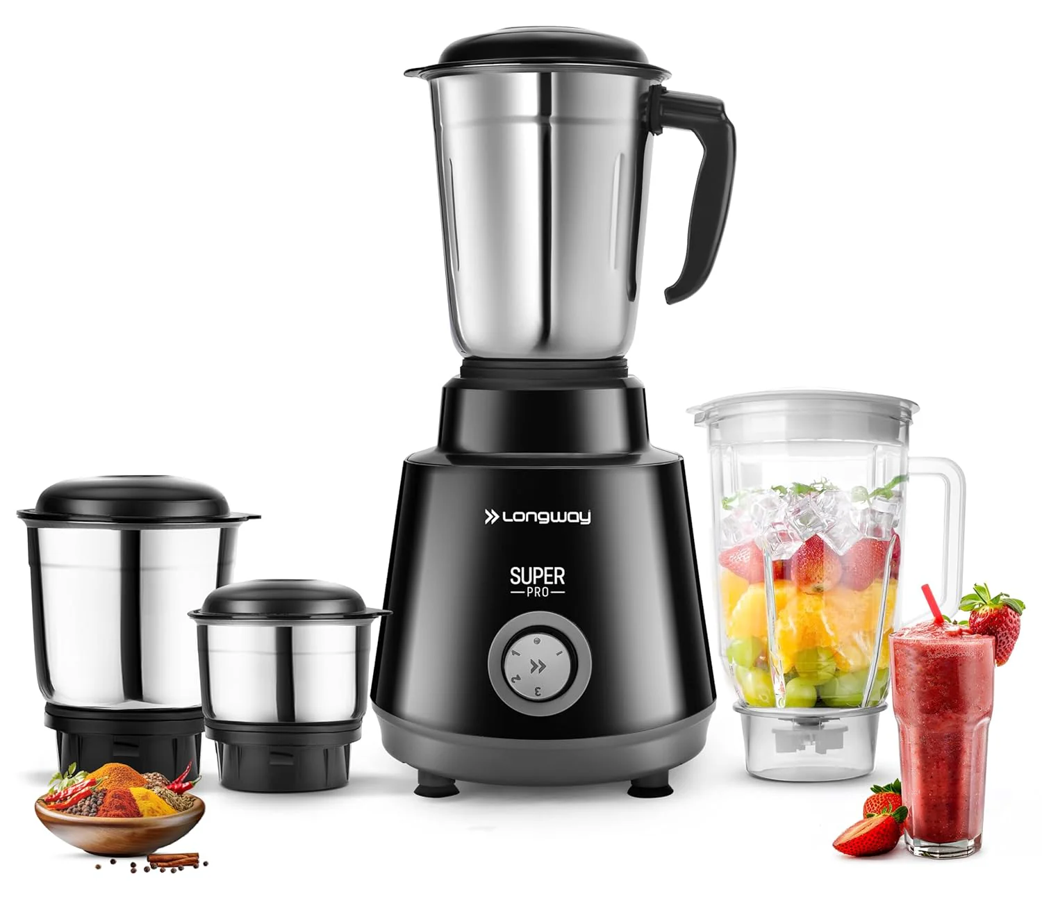 Longway Super Pro Juicer Mixer Grinder | Up to 700 - 750 Watt Powerful Motor | for Grinding, Mixing, Juicing | 2 Year Warranty - Image 19