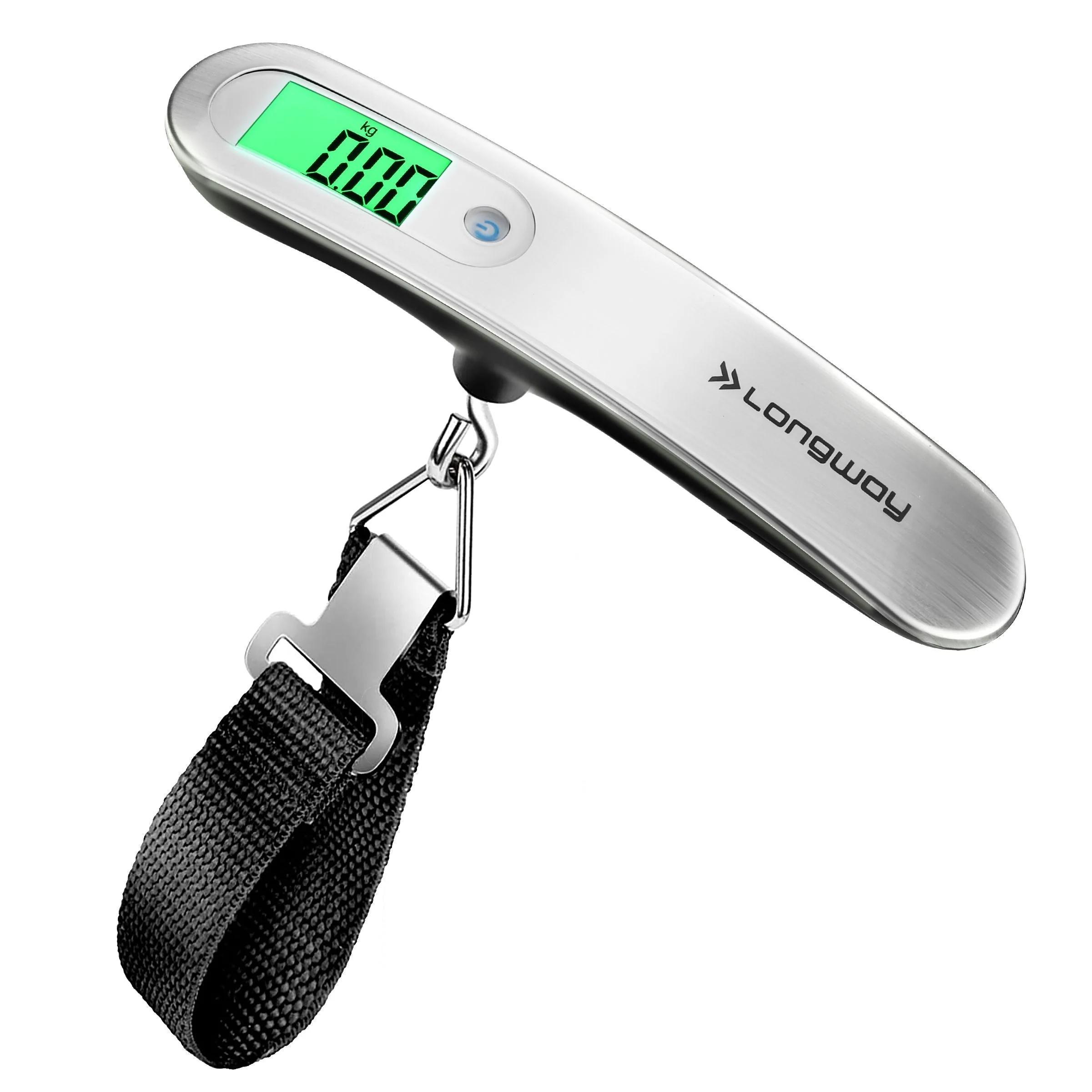 Longway Traveltare Digital Portable Luggage Weighing Scale | Up to 50 Kg Capacity | LCD Display for Accurate Measurements | Lifetime Replacement | Weighing Scale for Home, Travel, Flights & Bags (Silver, 50 kg)