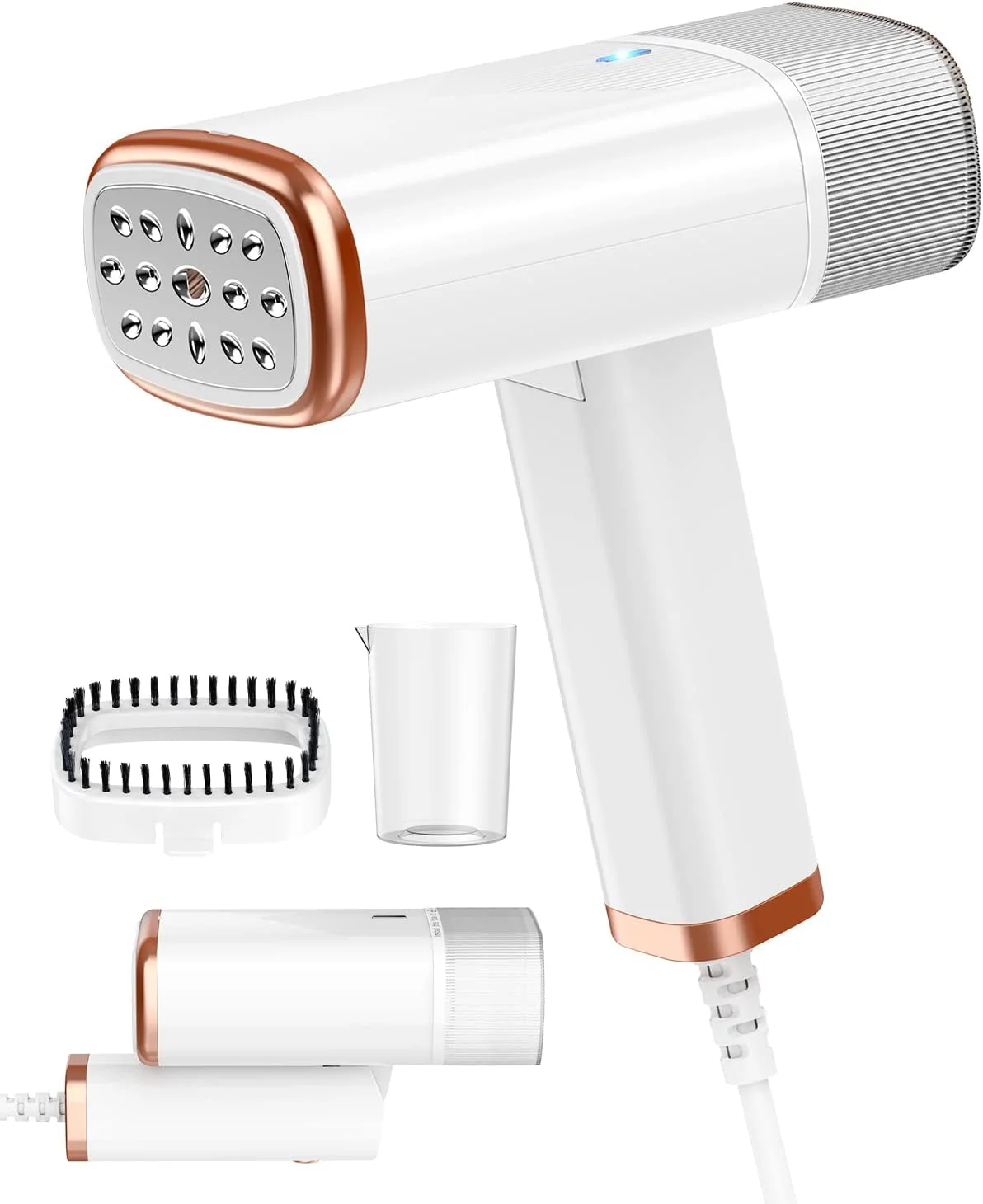 Longway Turbo 1000W Garment Steamer for Clothes | Foldable, Leak Proof, 248°F Steam with Fabric Brush & 120ml Water Tank | Powerful Steamer for Clothes (White) - Image 2