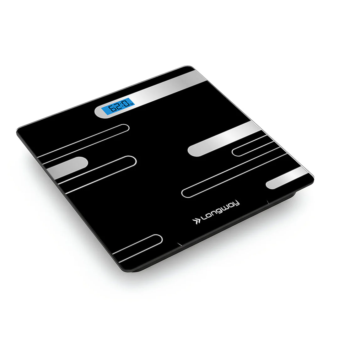 Longway Weight Machine for Home | Digital Bathroom Scale for Human Body Weight Measurement | Extra Thick Tempered Glass with LCD Display (36 Months Warranty | Black | Max Weight 180Kgs | Power) - Image 3