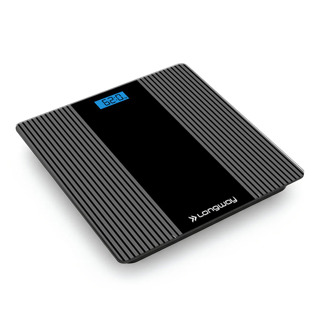 Longway Weight Machine for Home | Digital Bathroom Scale for Human Body Weight Measurement | Extra Thick Tempered Glass with LCD Display (36 Months Warranty| Black | Max Weight 180Kgs | Strive) - Image 3
