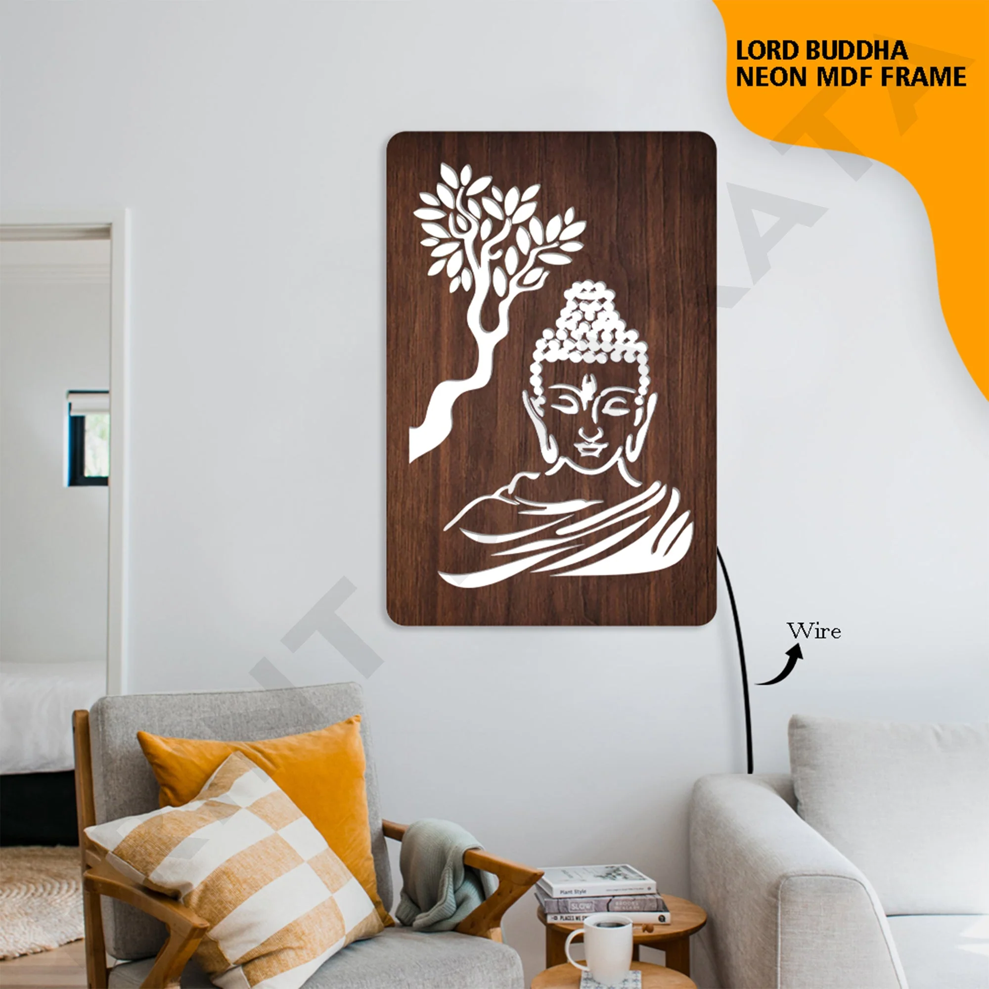 Lord Buddha MDf Aadi Yogi Frame - Image 2