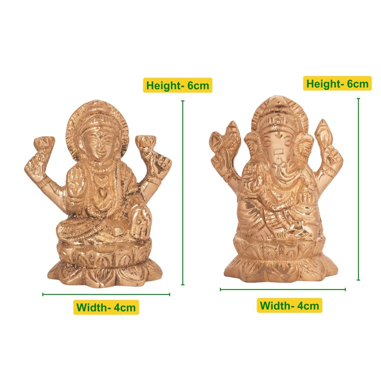 Lord Ganesh Goddess Lakshmi Pair Idol - Image 3