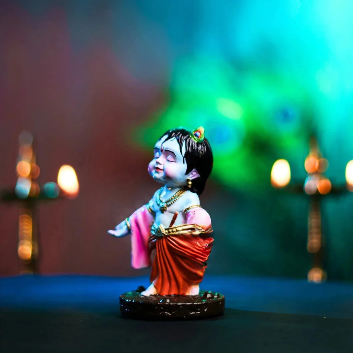 Lord Krishna Bal Gopal Idol | Makhan Chor Murti | Bal Gopal Idol for Car Dashboard - Image 2