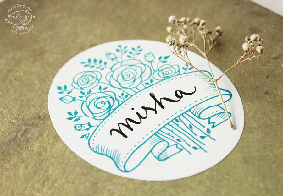 Lovely Labels: Large Oval BLUE: Set of 12 - Image 2