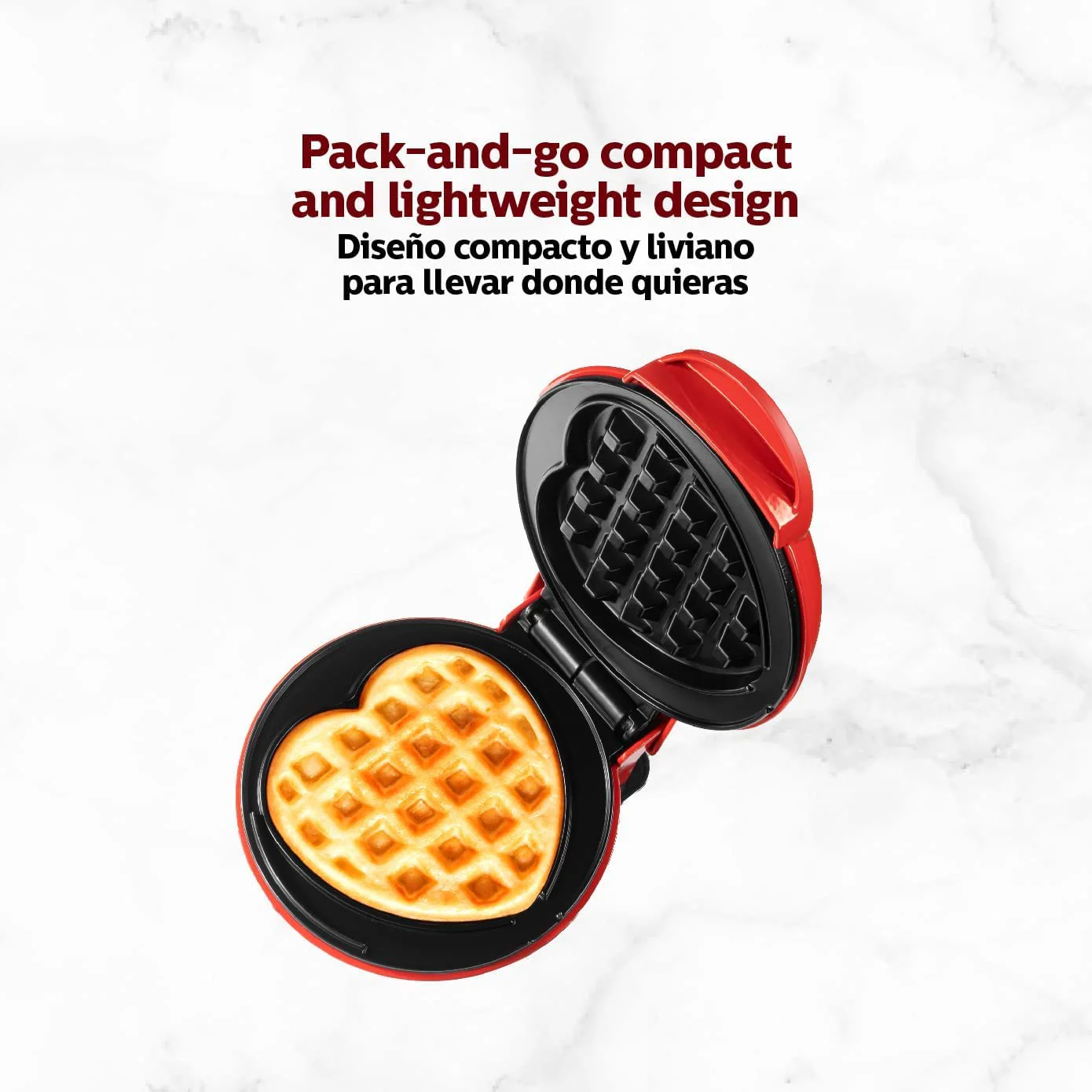 LoveWaffle: Mini Heart-Shaped Waffle Maker with Non-Stick Plates & 350W Stainless Steel Electric Design for Perfect Belgian Waffles - Image 5