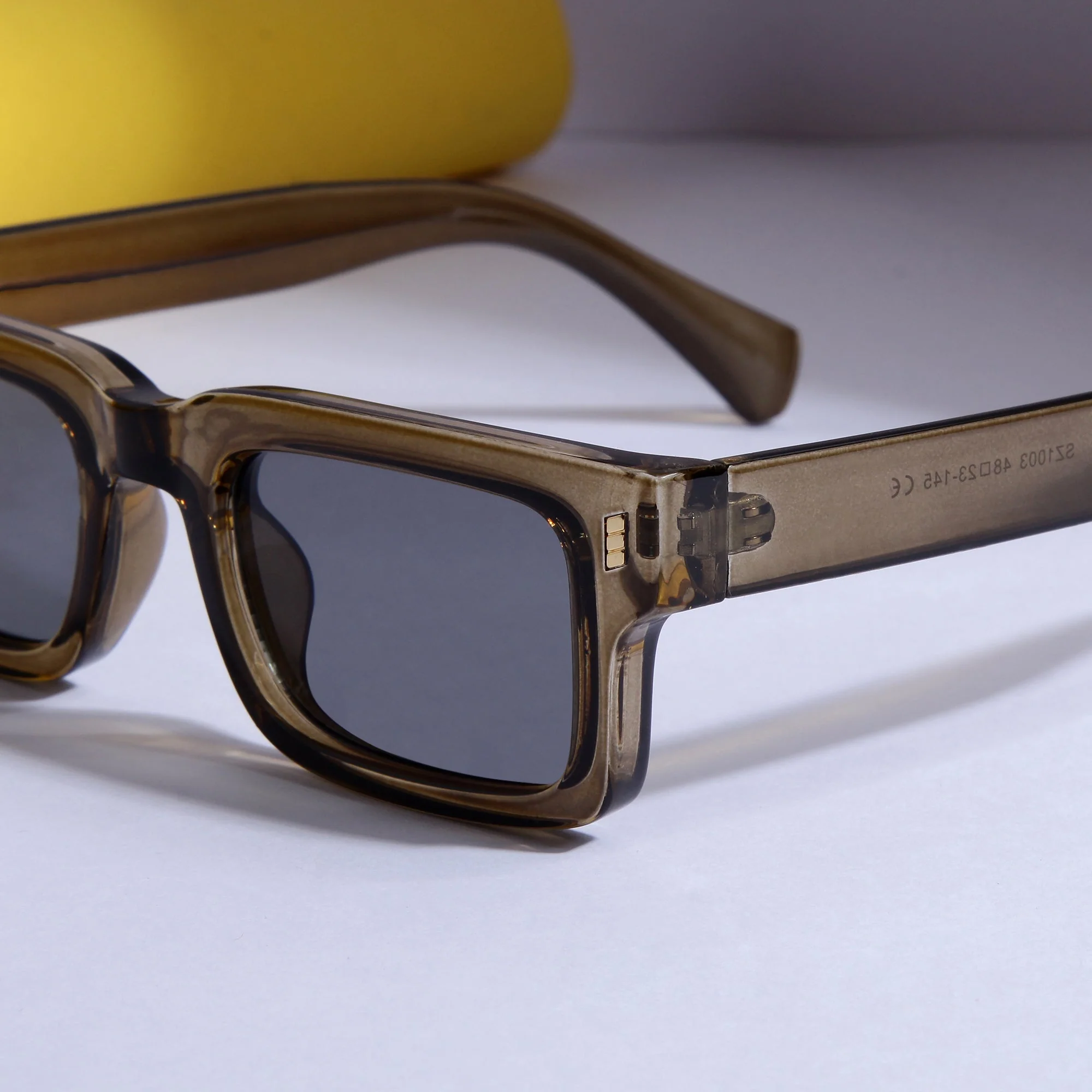 Lucifer Brown Grey Rectangle Sunglasses - Image 2