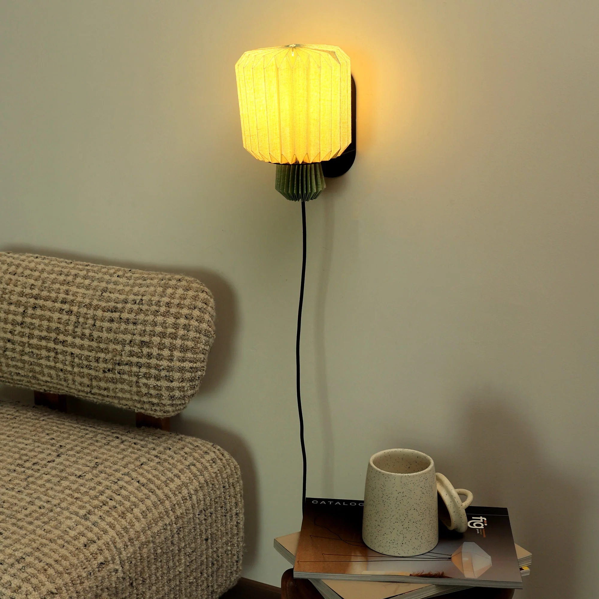 Lumi Fold Sconce Linen Wall Lamp - Image 4